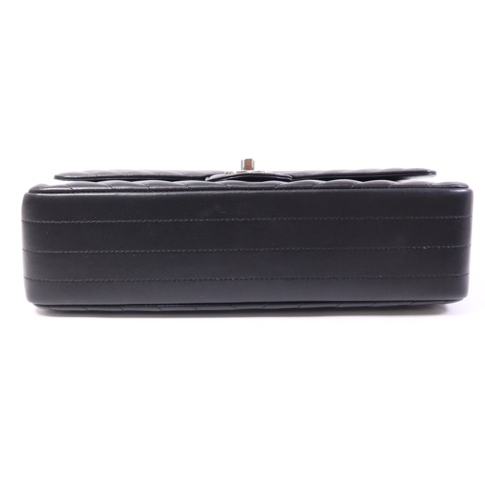 CHANEL 羊皮皮革Classic Flap銀扣鏈帶肩背袋
