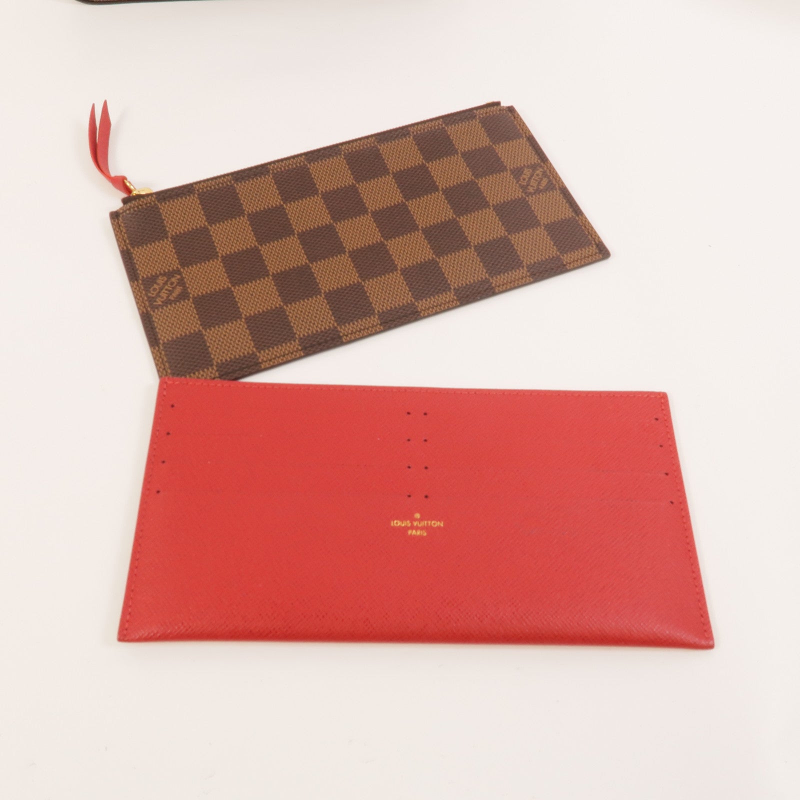 LOUIS VUITTON Damier Pochette Felicie金扣鏈帶肩背袋