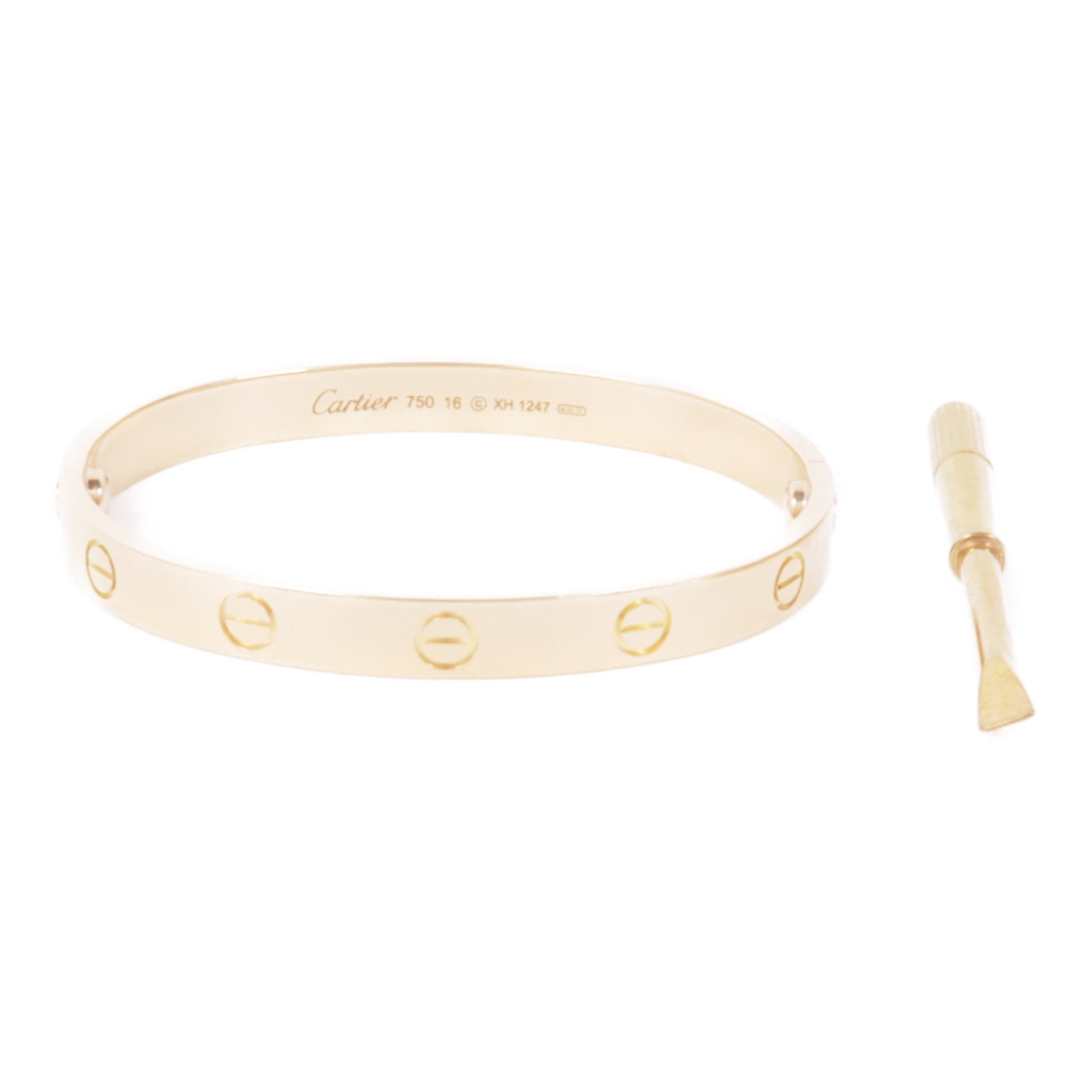 CARTIER 18K玫瑰金Love Bracelet手鐲Cartier#16