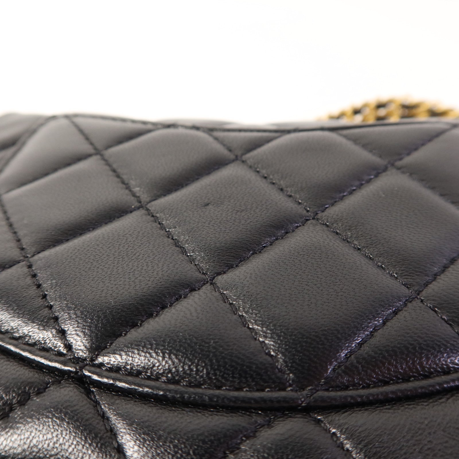 CHANEL 羊皮皮革Mini Flap Bag金扣鏈帶肩背袋