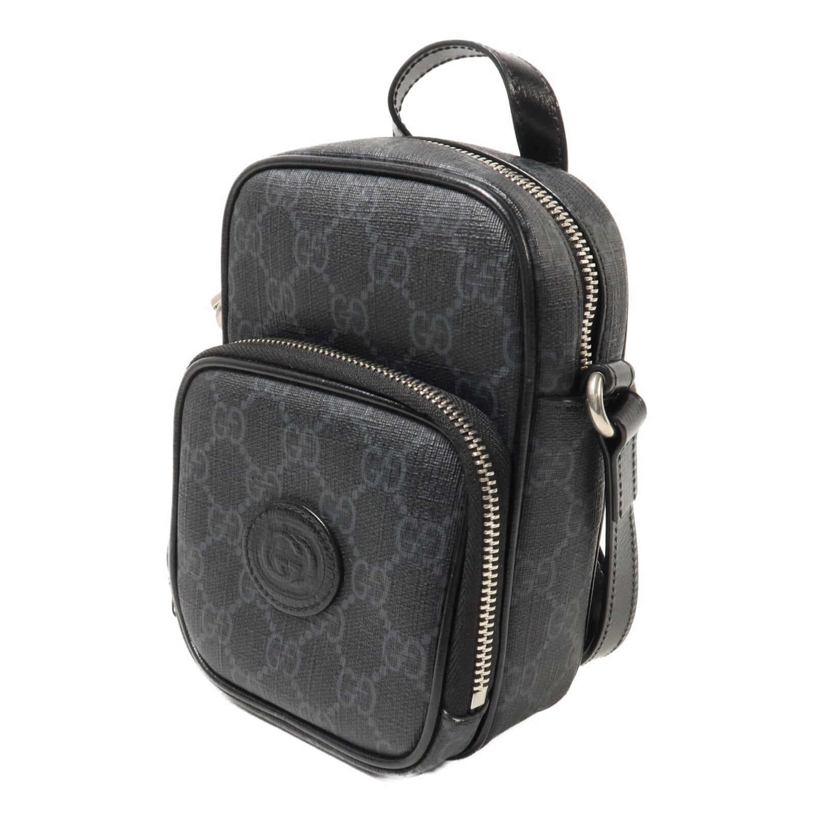 GUCCI 塗層帆布Interlocking G Mini肩背袋