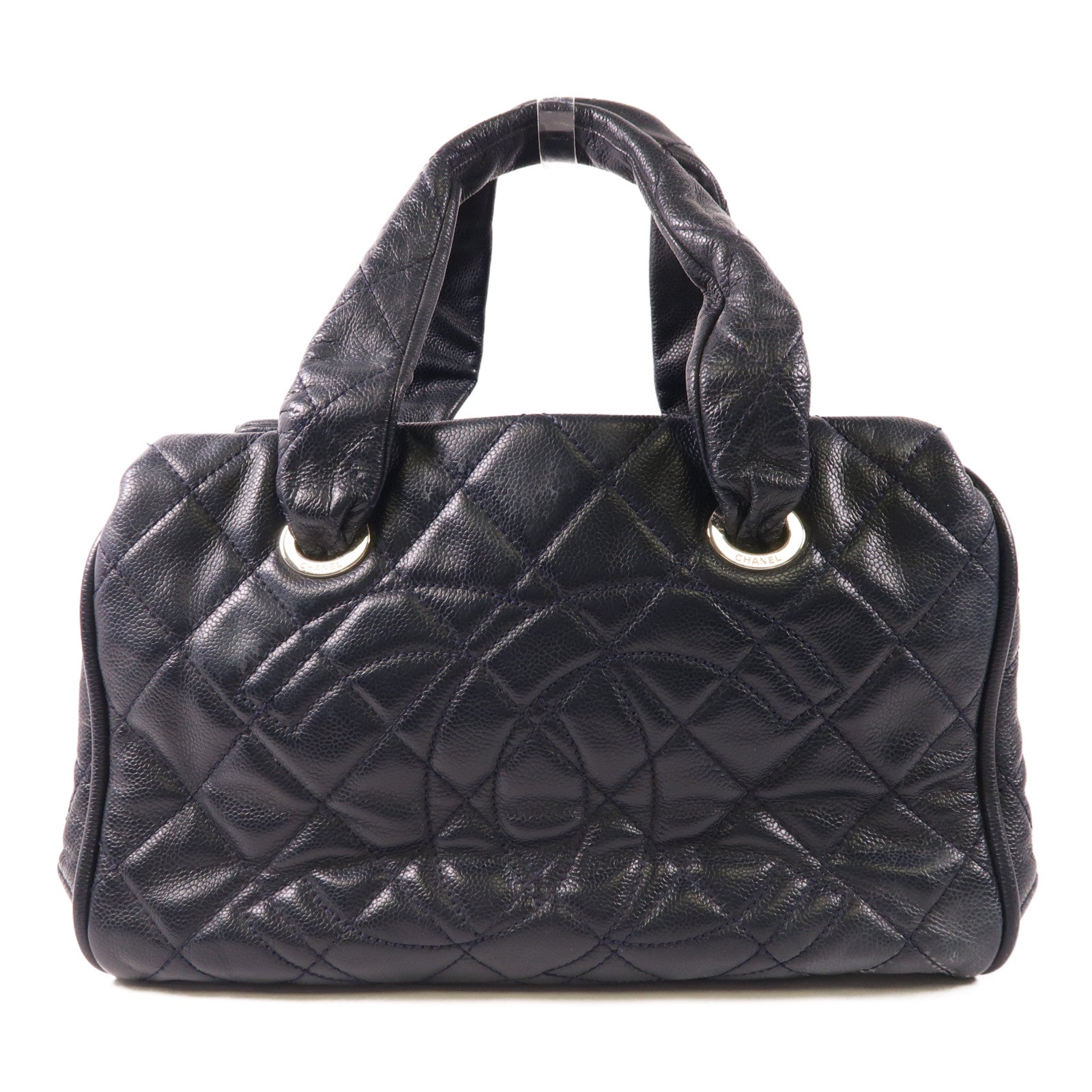 CHANEL 牛皮皮革Handbag銀扣手挽袋