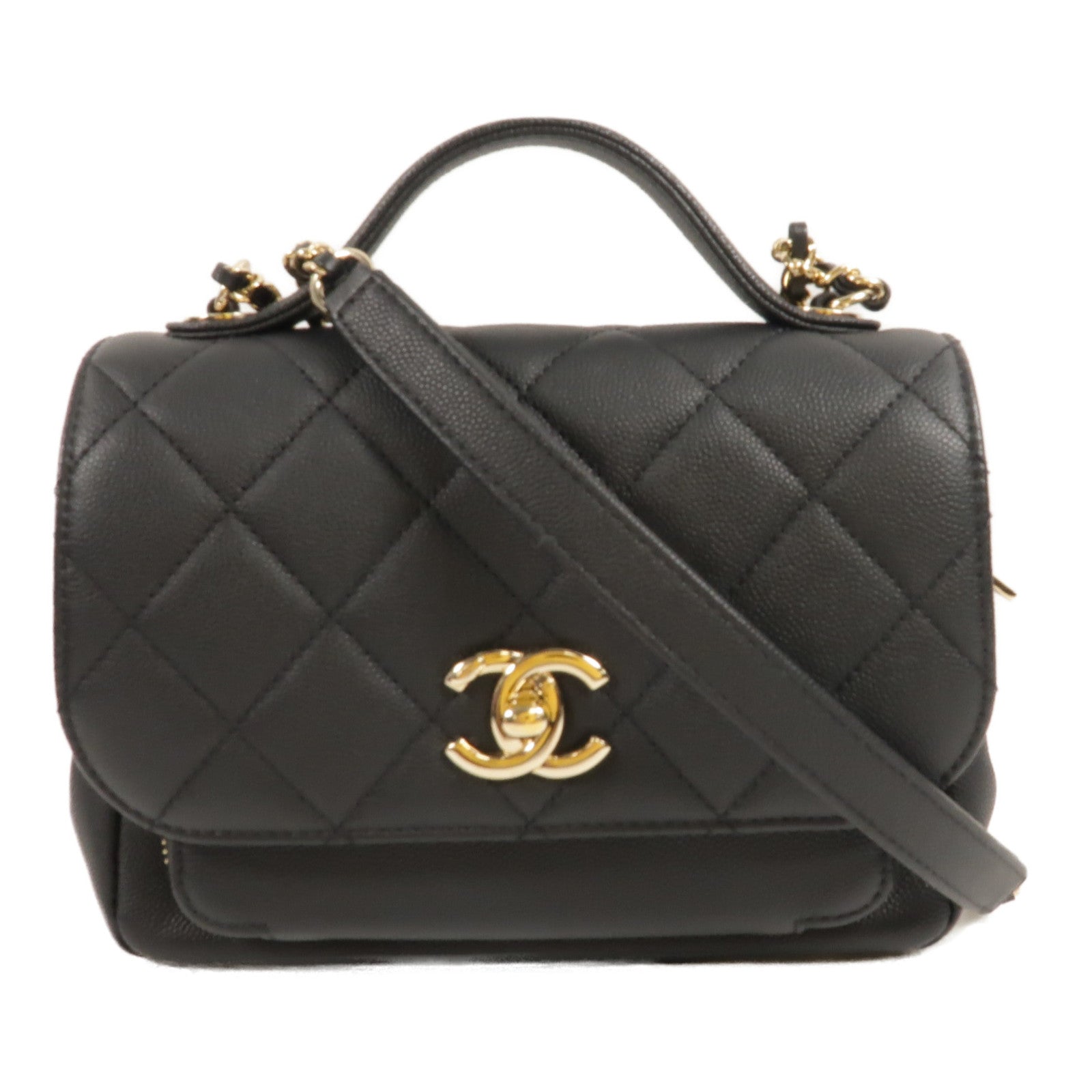 CHANEL 牛皮皮革Mini Business Affinity手挽肩背兩用袋