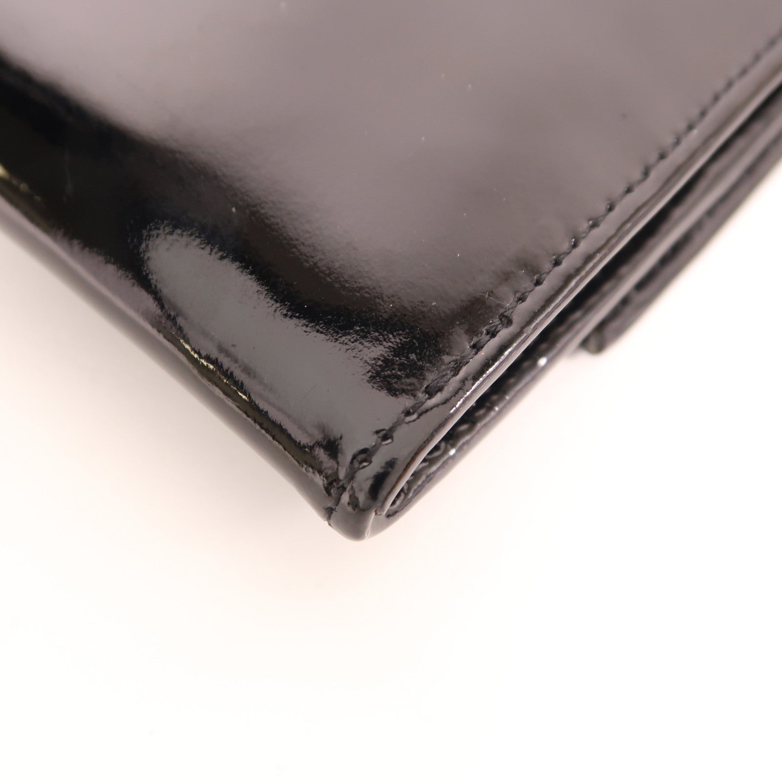 CHANEL 漆皮皮革Wallet銀扣錢包