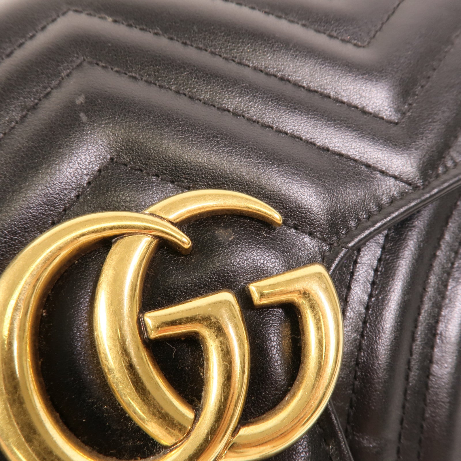 GUCCI 皮革GG Marmont鏈帶肩背袋