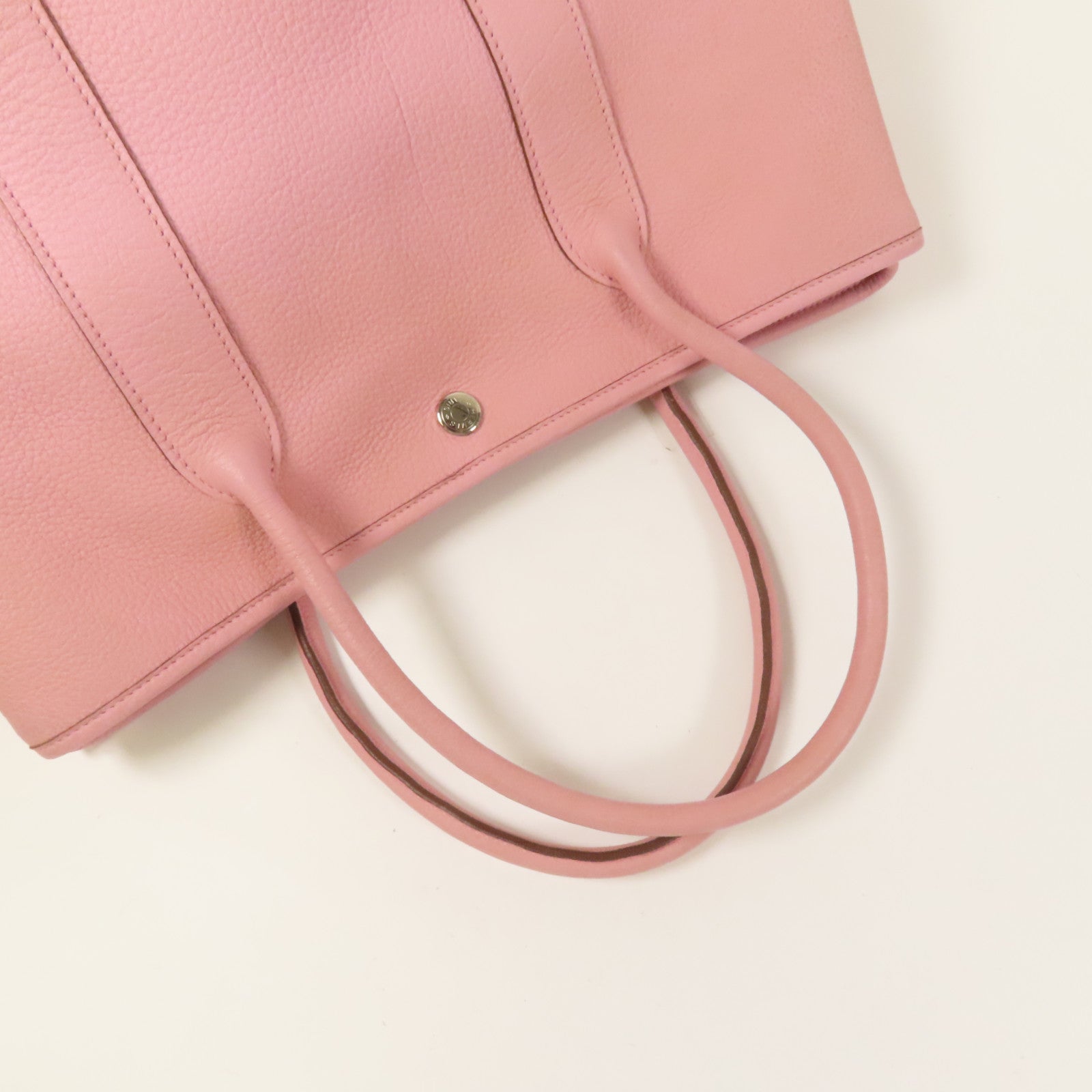 HERMES Negonda皮革Garden Party PM銀扣手挽袋Rose Sakura