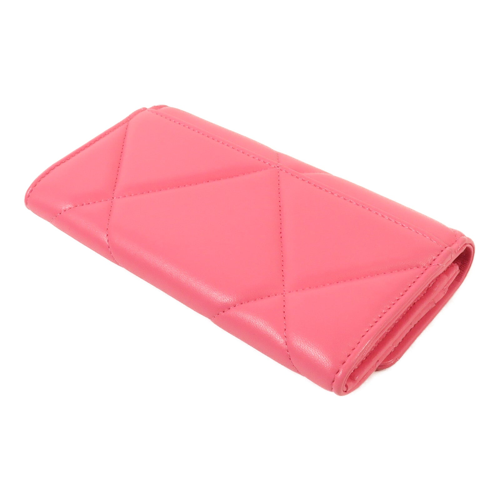 CHANEL 【激減優惠】牛皮皮革C19 Medium Flap Wallet金扣長錢包