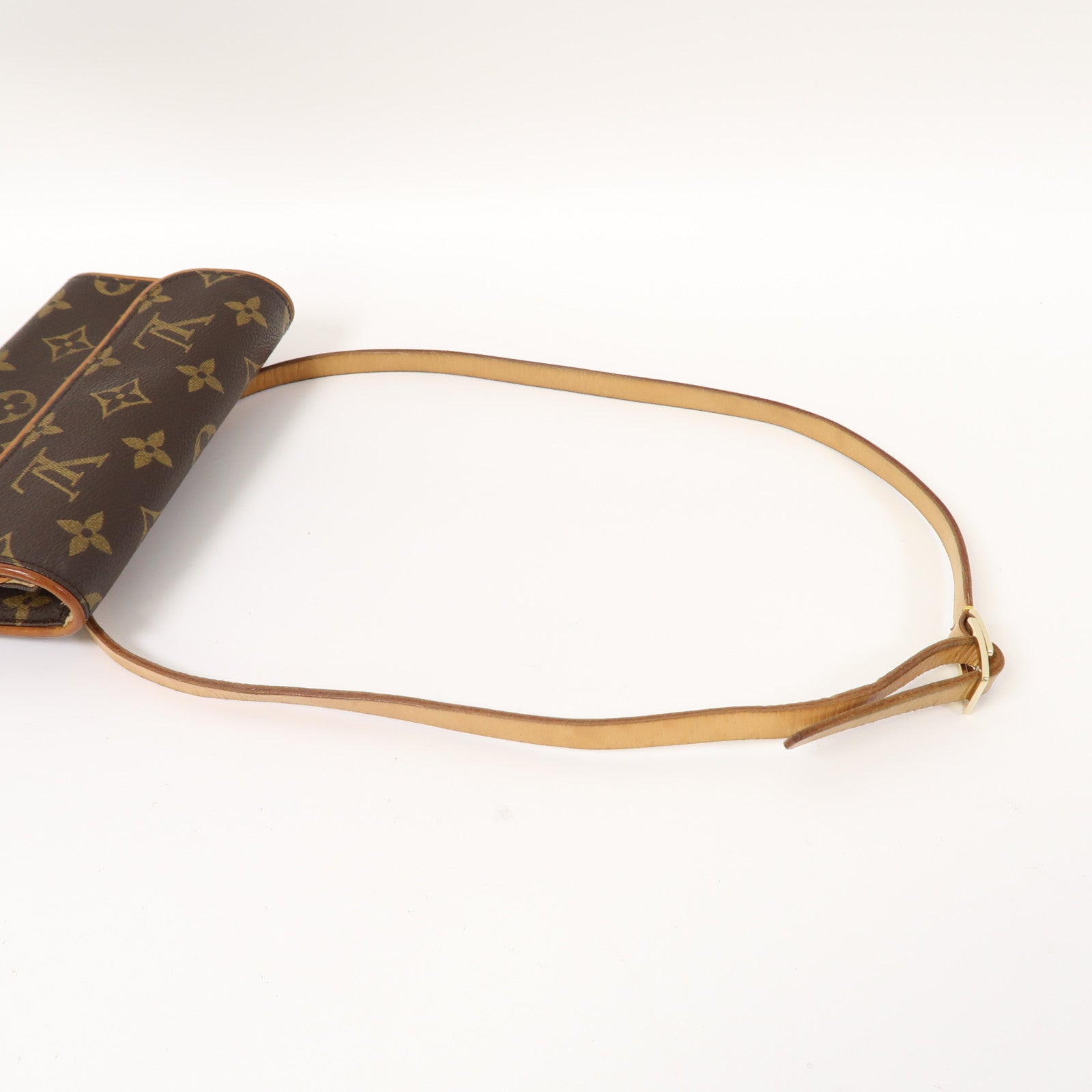 LOUIS VUITTON Monogram Pochette Florentine金扣手拿包啡色