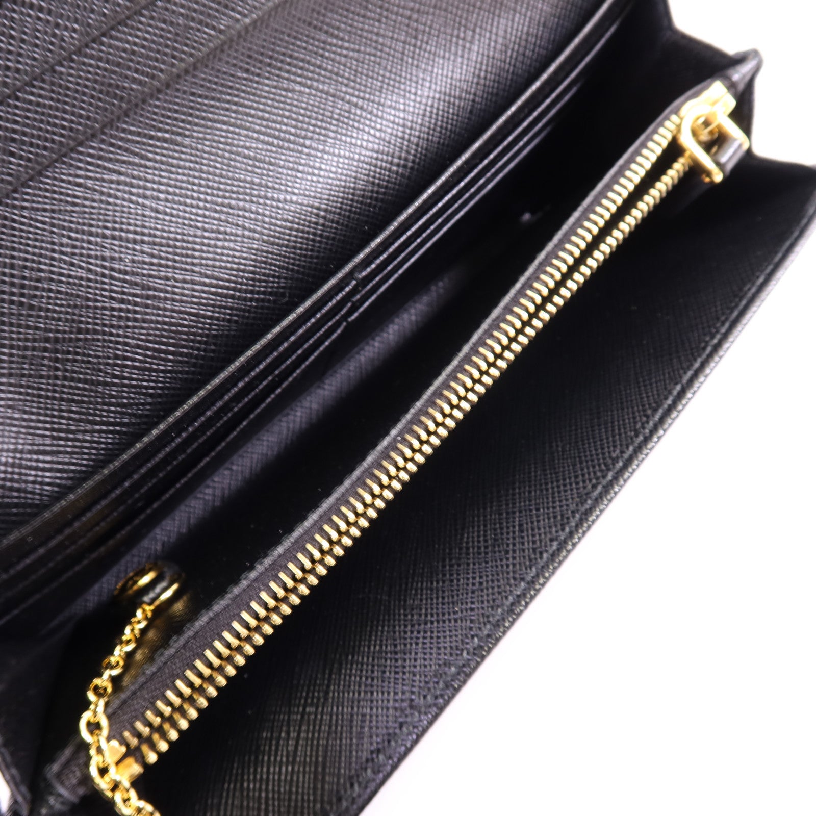 PRADA Saffiano皮革Long Wallet金扣長錢包