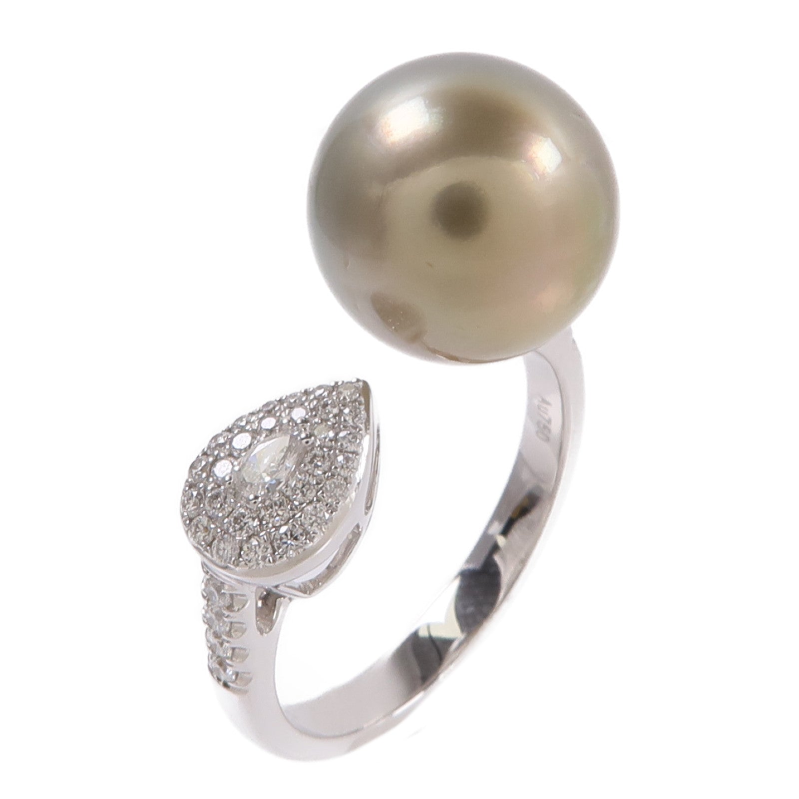 JEWELRY 18K白金Pearl Diamond Ring珍珠/鑽石戒指