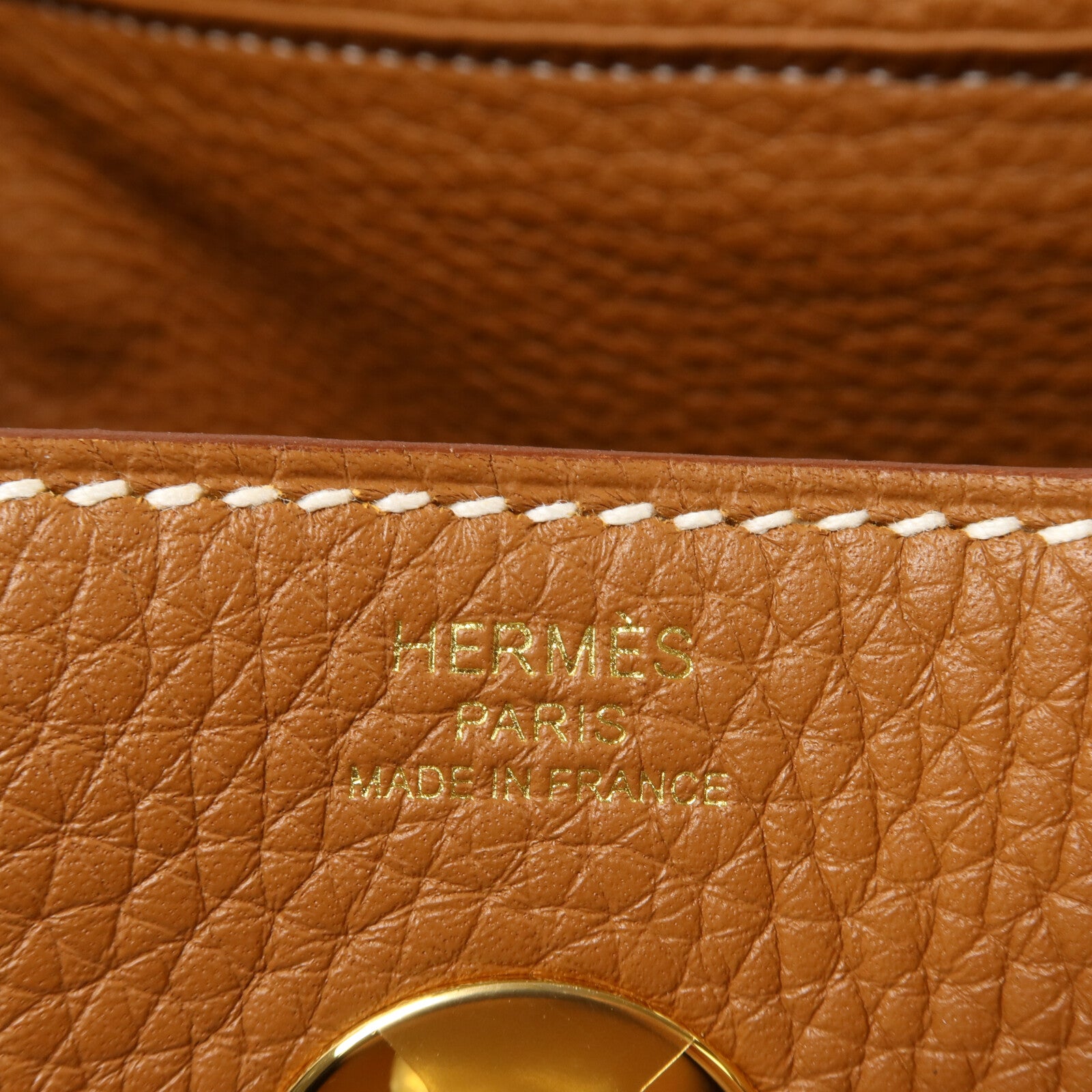 HERMES Clemence皮革Lindy 26手挽肩背兩用袋Gold