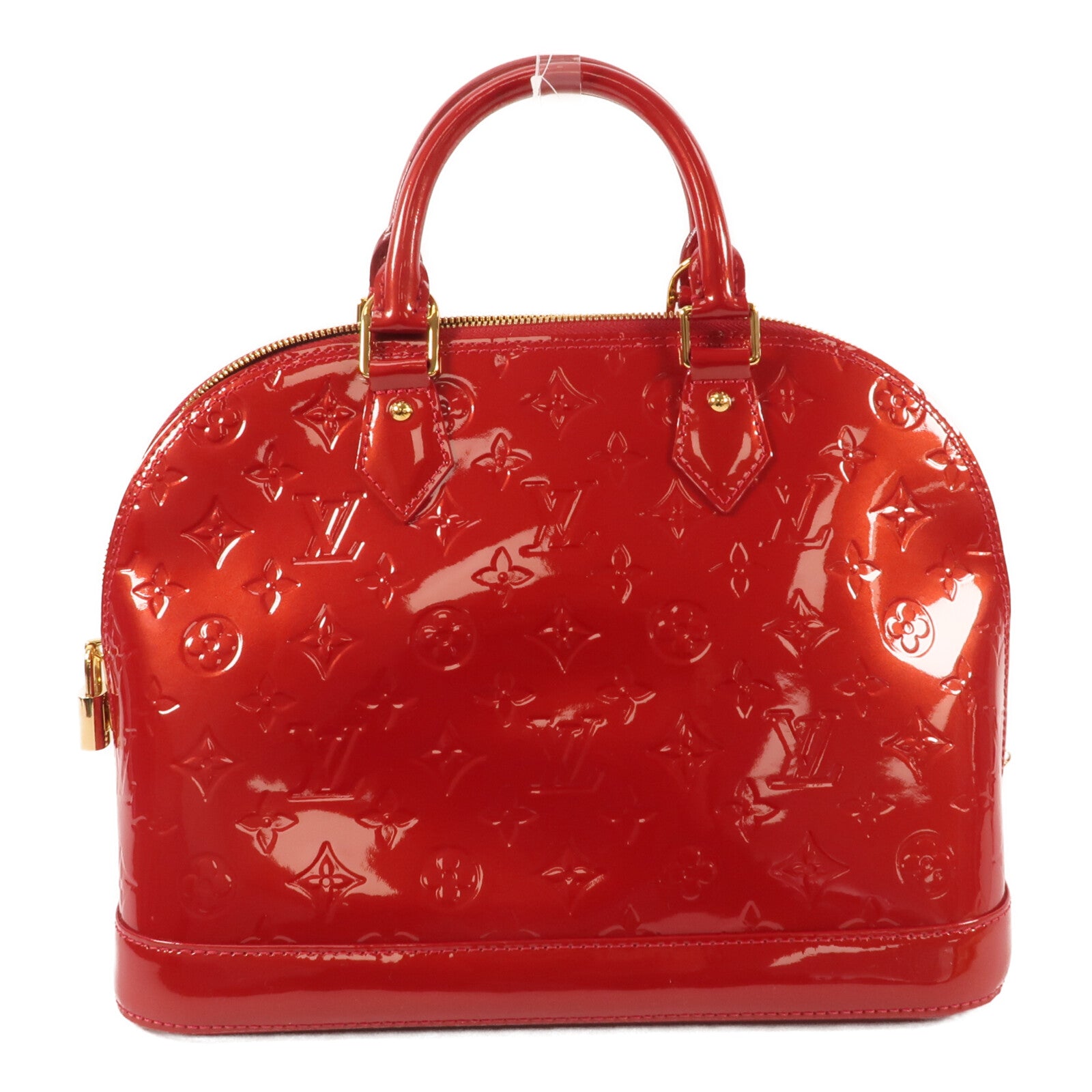 LOUIS VUITTON Monogram Vernis Alma MM金扣手挽袋