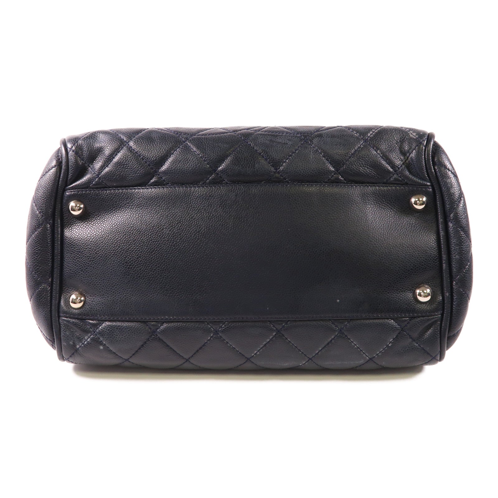 CHANEL 牛皮皮革Handbag銀扣手挽袋
