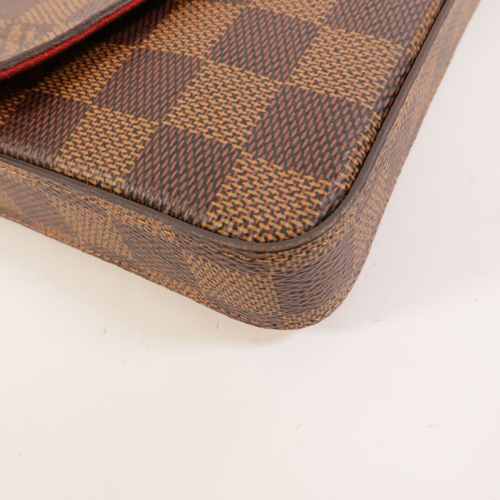 LOUIS VUITTON Damier Pochette Felicie金扣鏈帶肩背袋