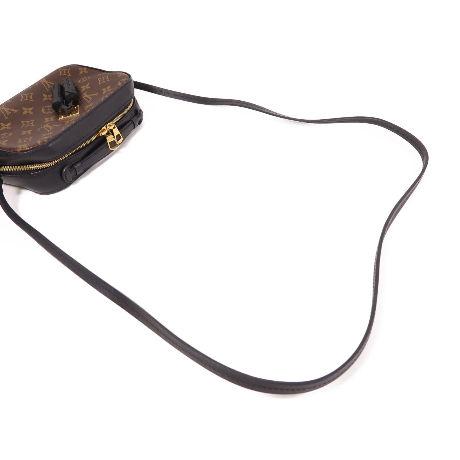 LOUIS VUITTON【激減優惠】 Monogram Saintonge金扣手挽袋棕色