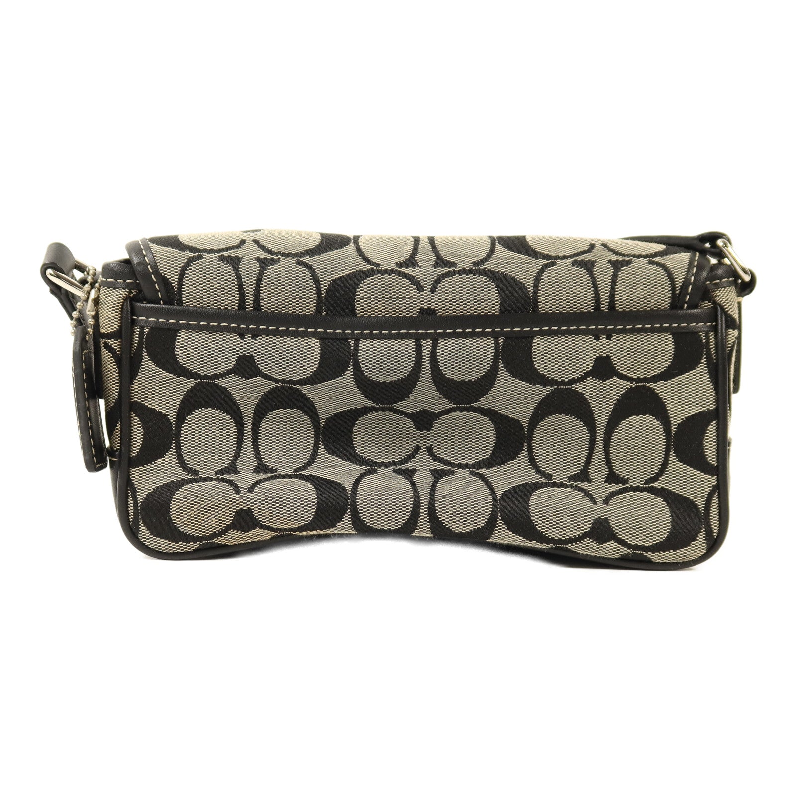 COACH 帆布Shoulder Bag銀扣肩背袋