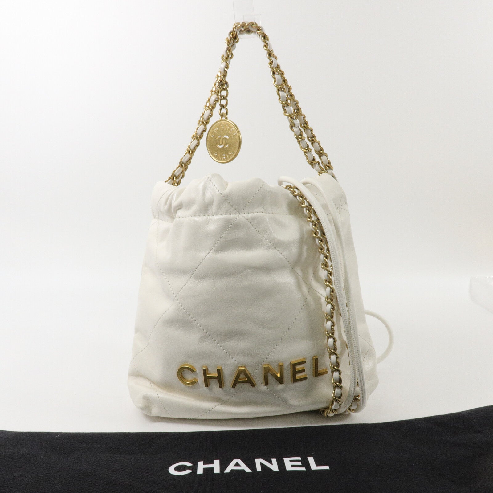 CHANEL 牛皮皮革Chanel 22 Mini鏈帶肩背袋