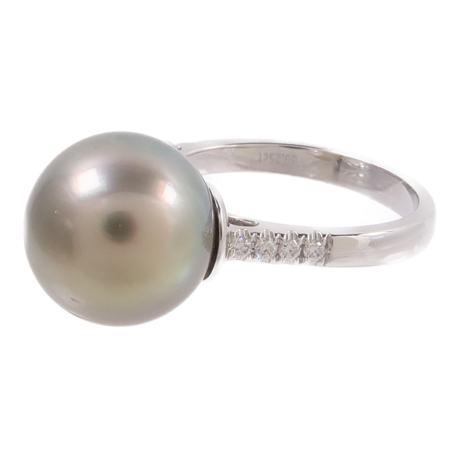 JEWELRY 18K白金Pearl Diamond Ring珍珠/鑽石戒指