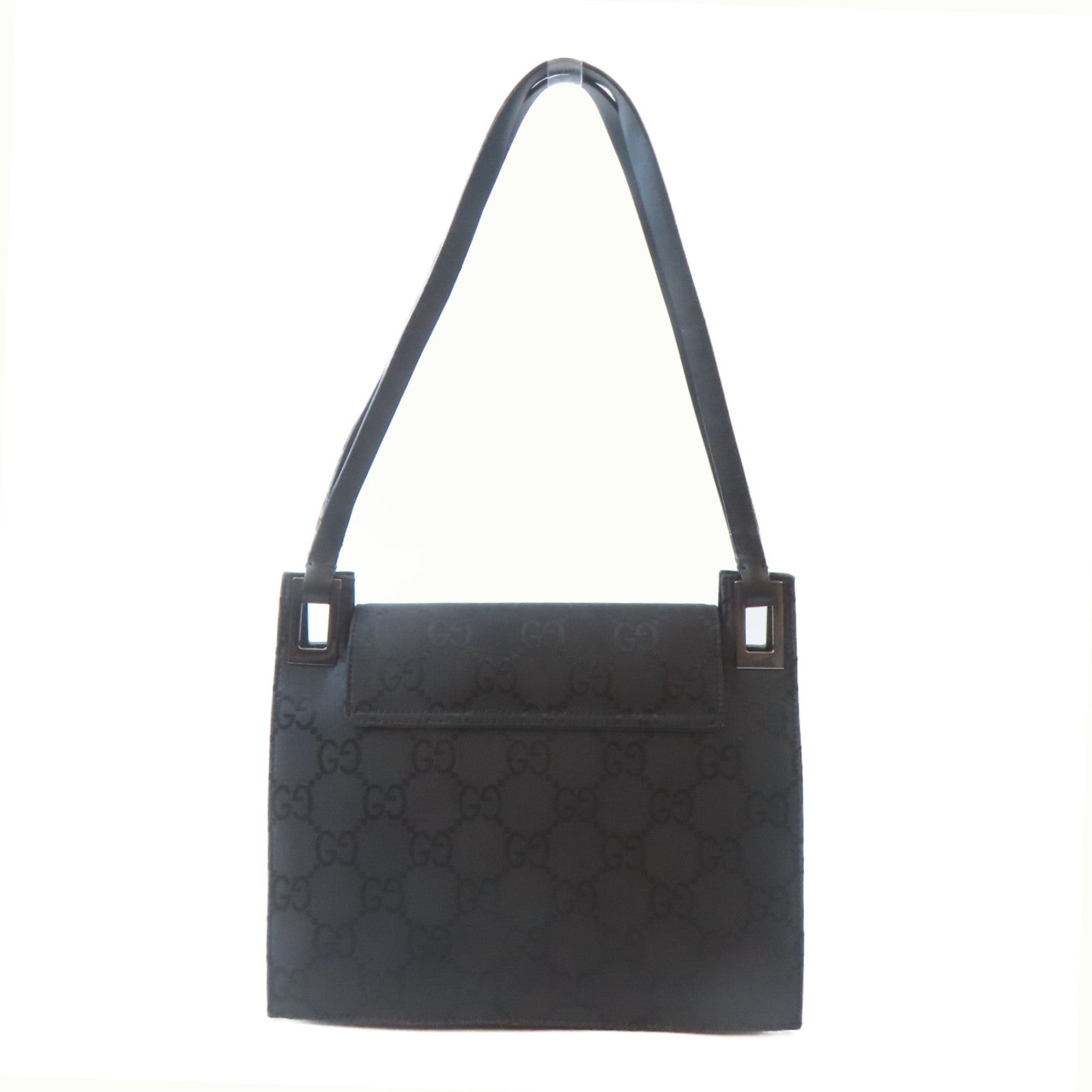 GUCCI 尼龍Shoulder Bag銀扣肩背袋黑色