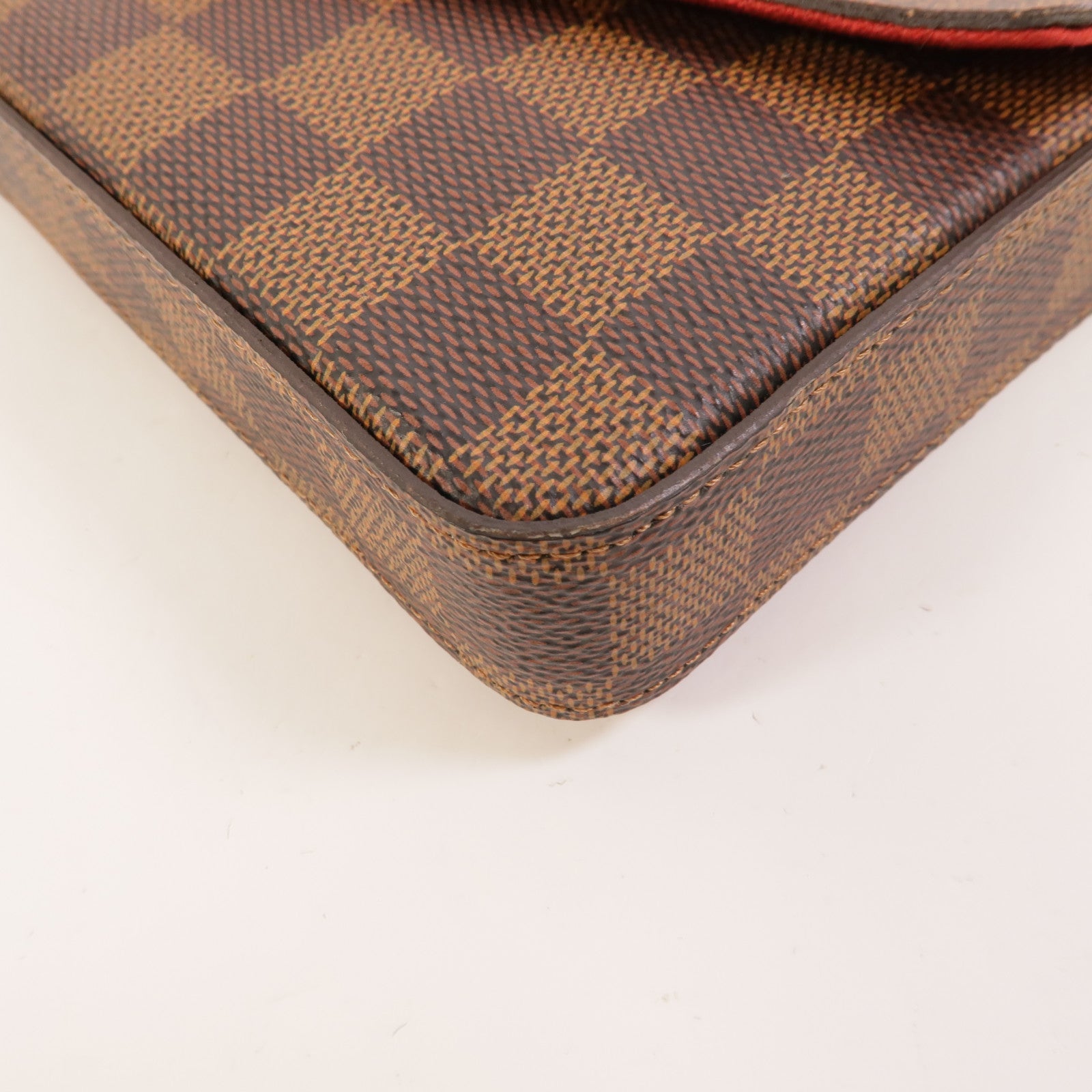 LOUIS VUITTON Damier Pochette Felicie金扣鏈帶肩背袋