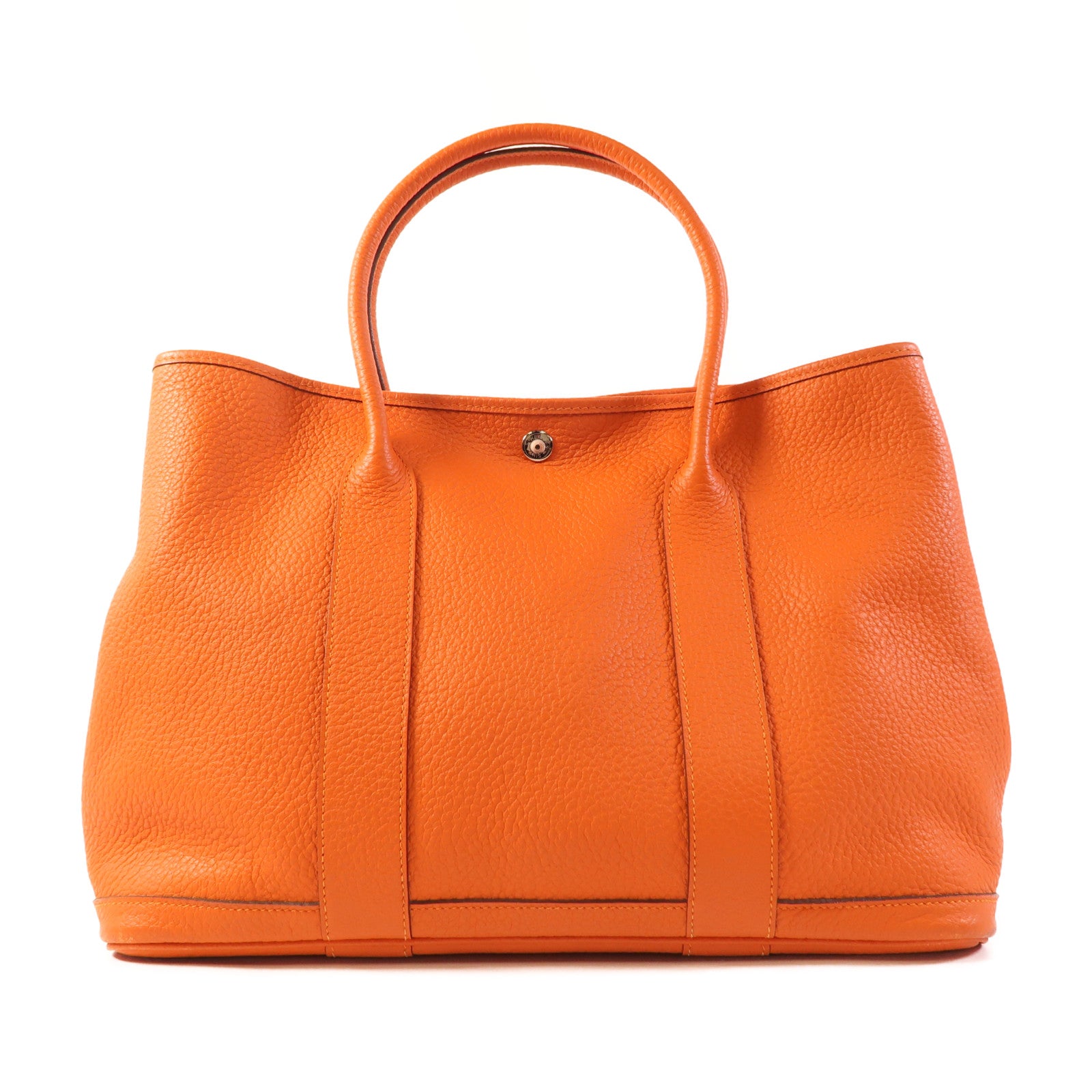 HERMES Negonda皮革Garden Party PM銀扣手挽袋Feu
