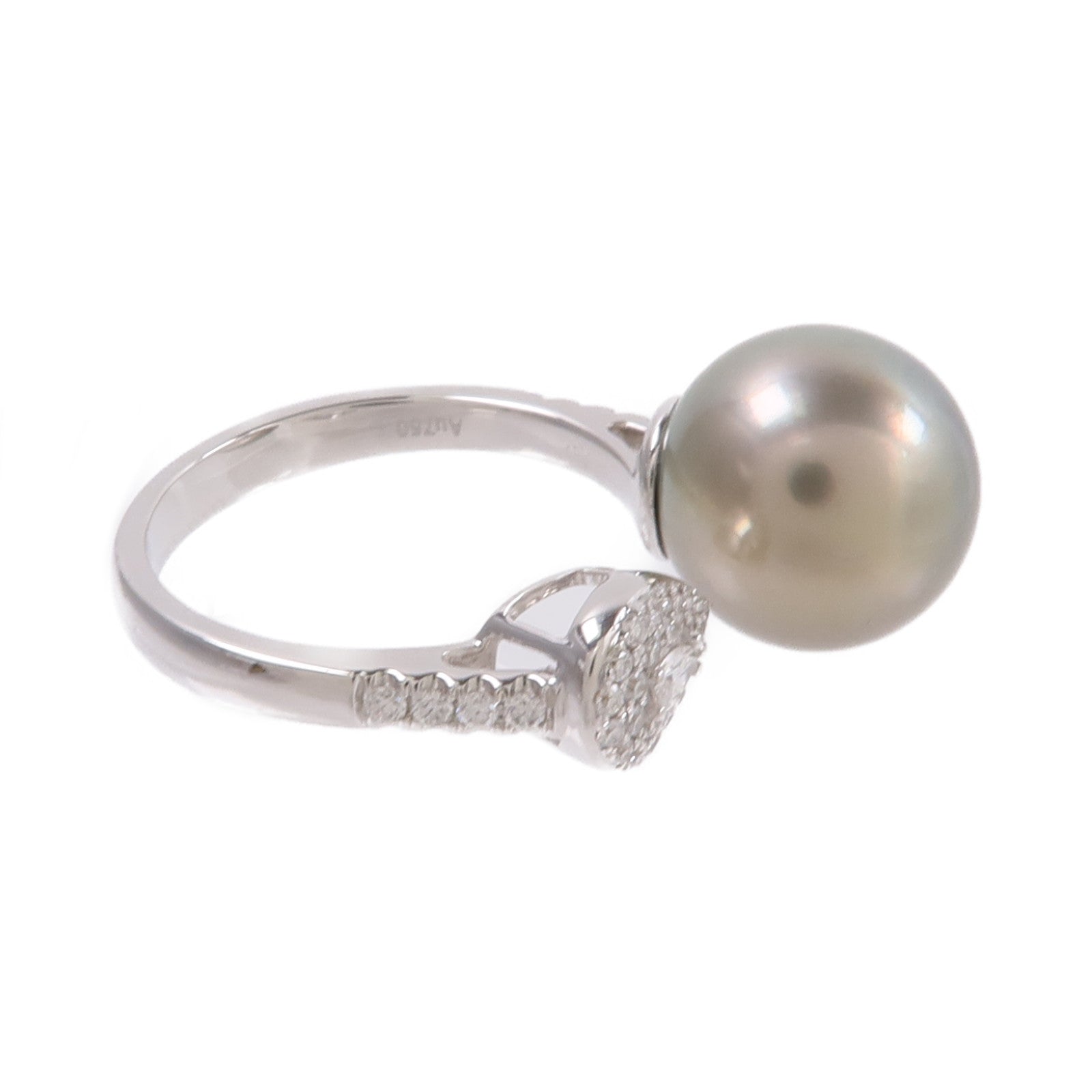 JEWELRY 18K白金Pearl Diamond Ring珍珠/鑽石戒指