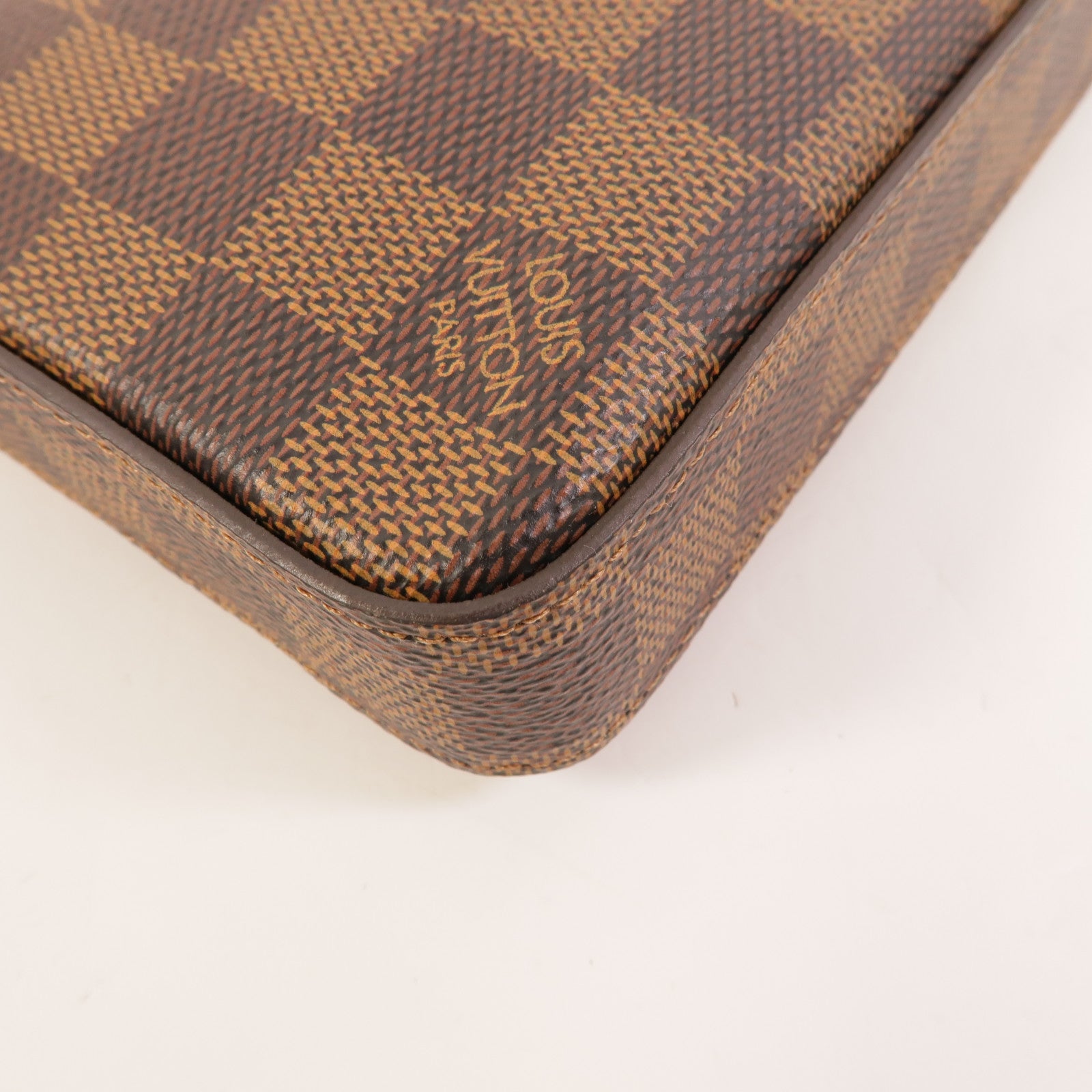 LOUIS VUITTON Damier Pochette Felicie金扣鏈帶肩背袋