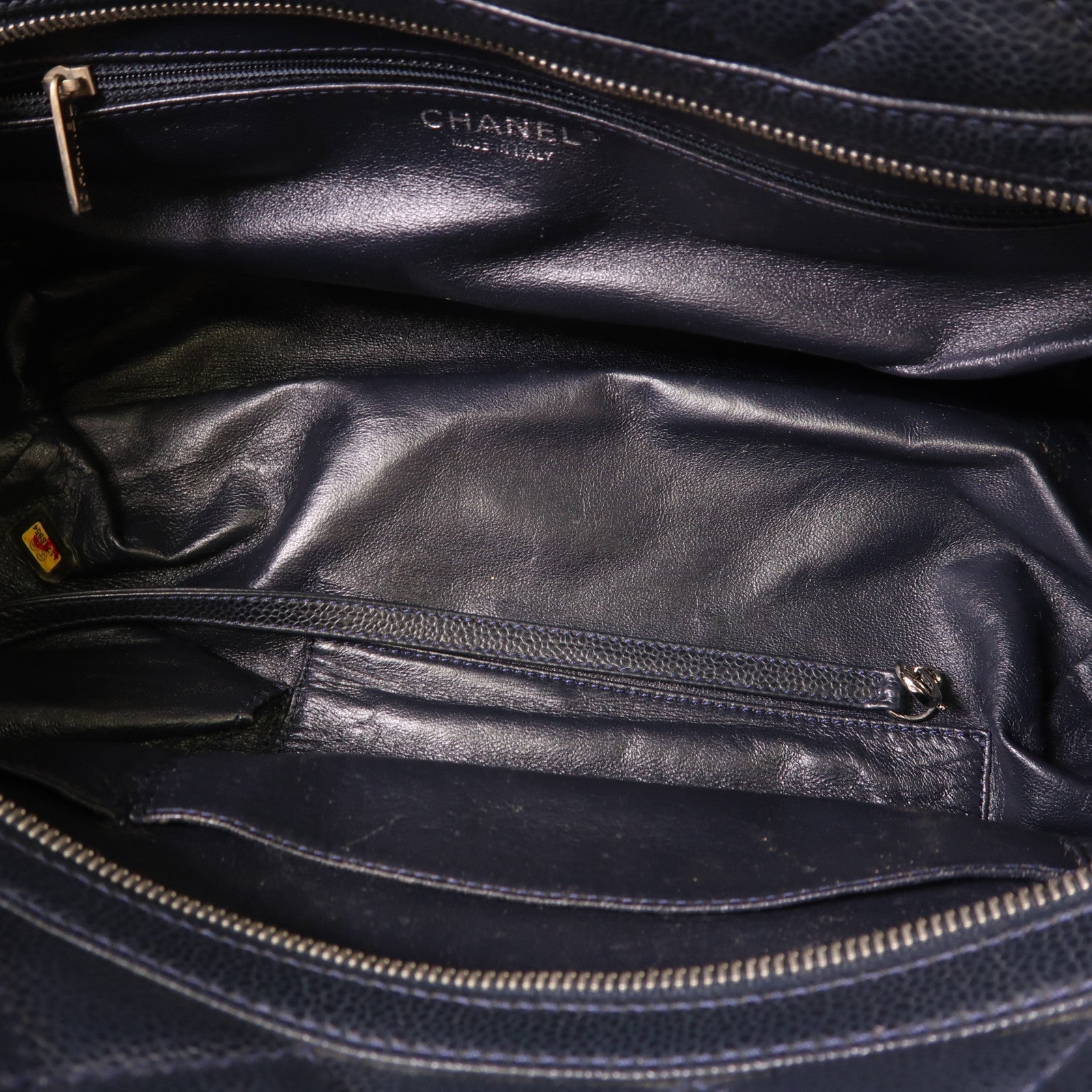 CHANEL 牛皮皮革Handbag銀扣手挽袋