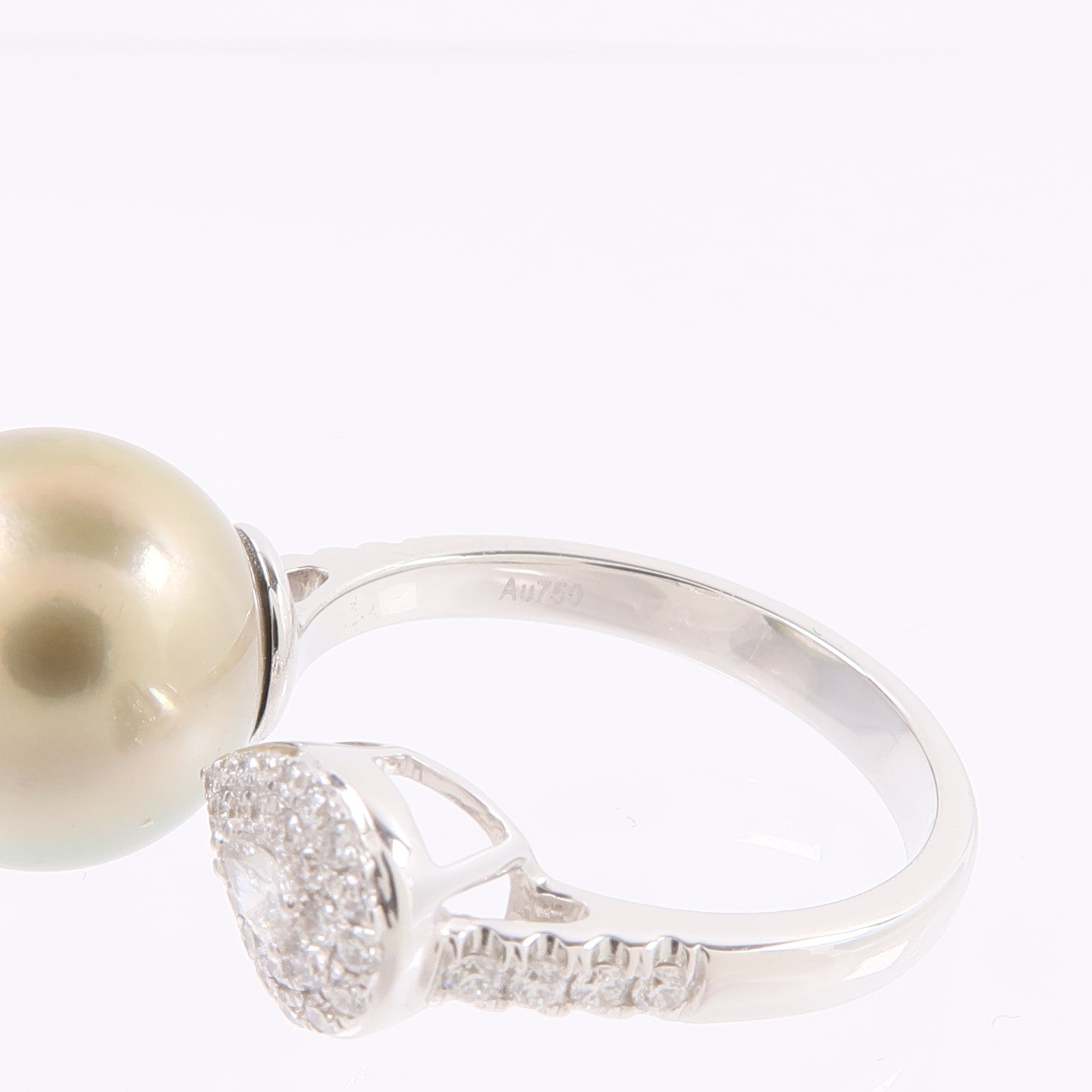 JEWELRY 18K白金Pearl Diamond Ring珍珠/鑽石戒指