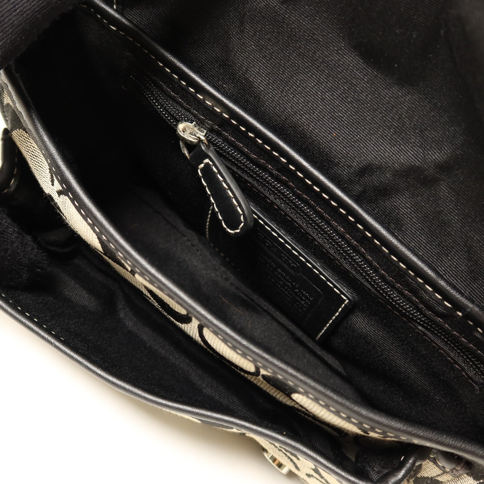 COACH 帆布Shoulder Bag銀扣肩背袋