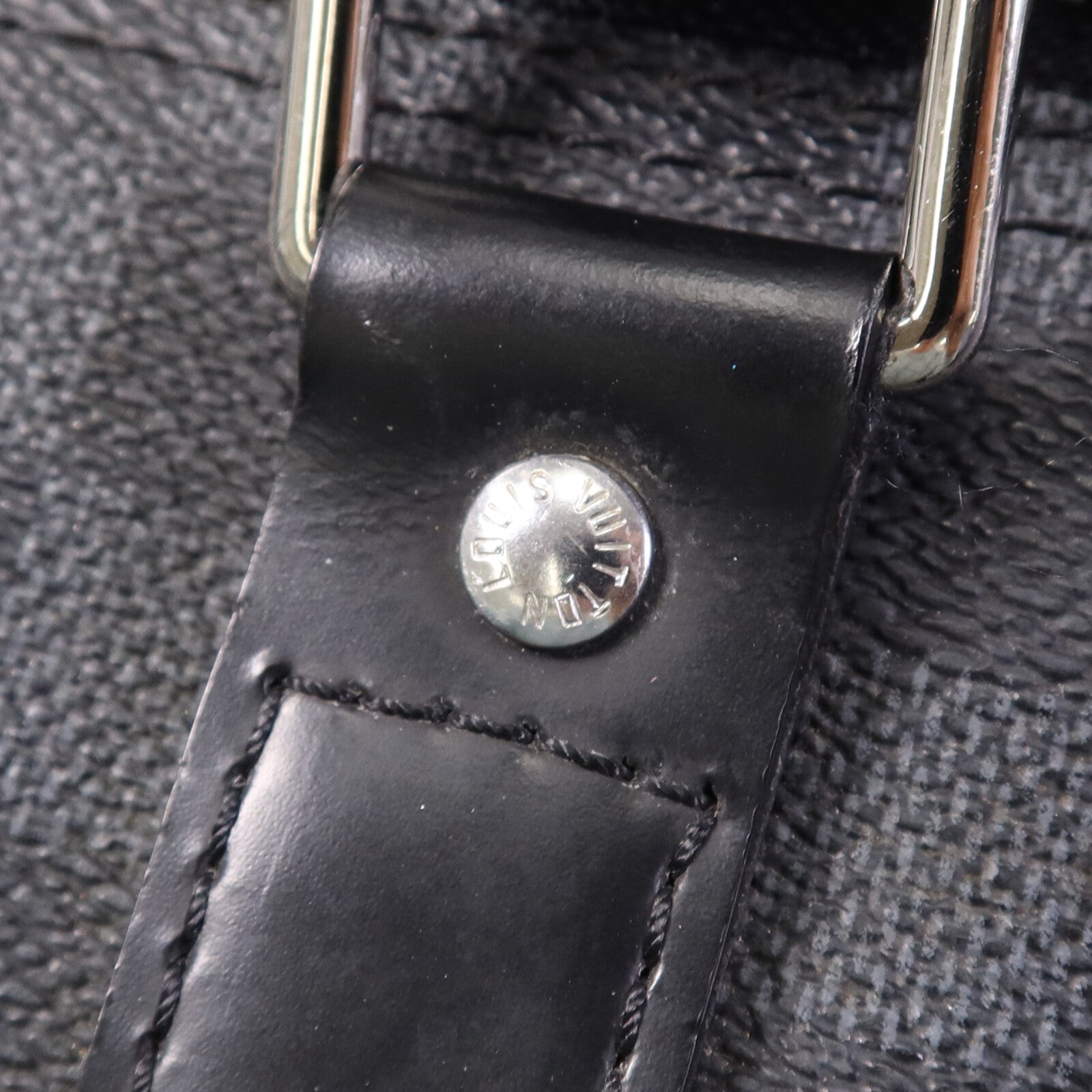 LOUIS VUITTON Damier Graphite Keepall 45 Bandouliere銀扣手挽肩背兩用袋