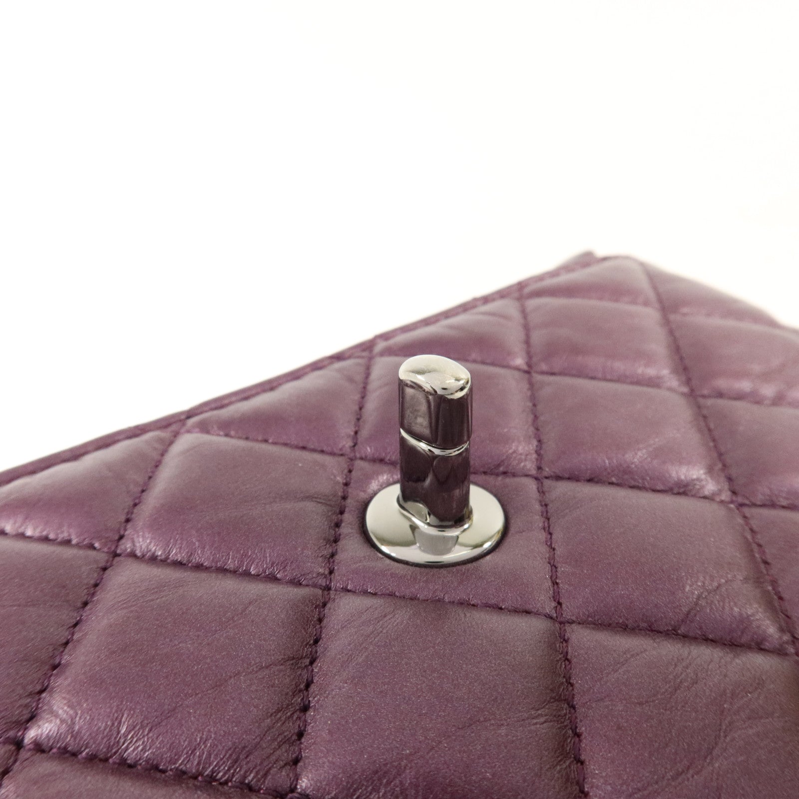CHANEL 羊皮皮革Chain Shoulder銀扣鏈帶肩背袋