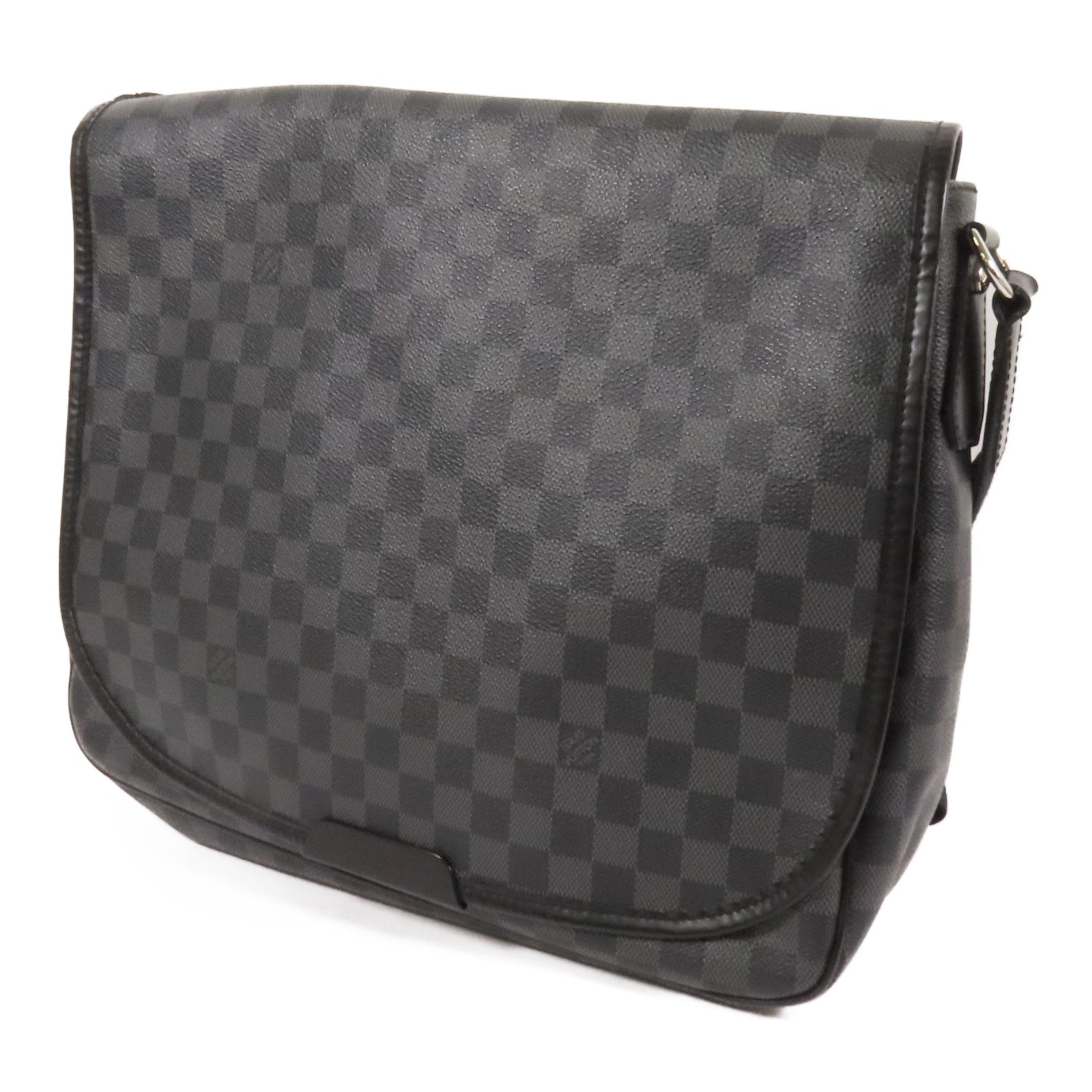 LOUIS VUITTON Damier Graghite Daniel MM銀扣肩背袋