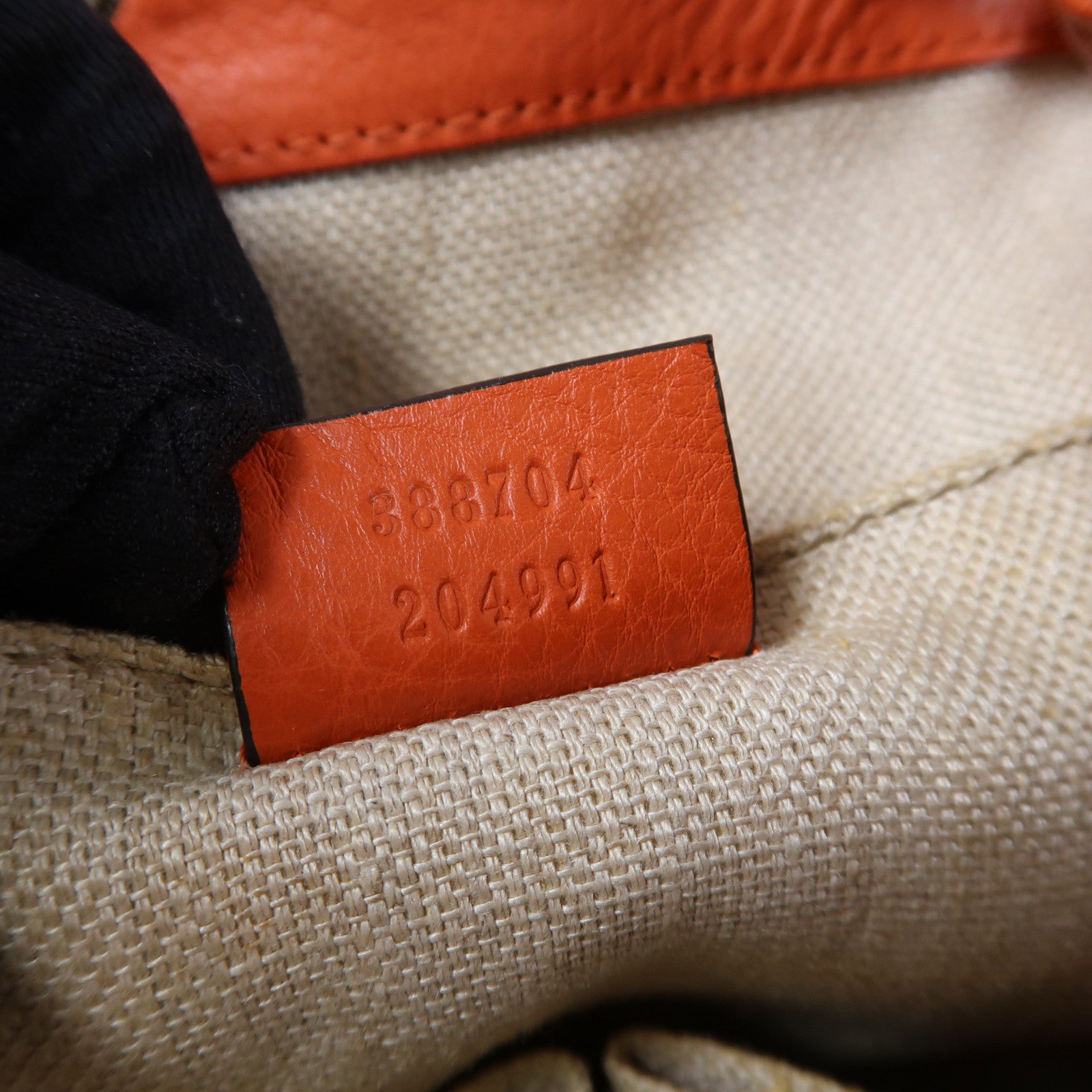 GUCCI 帆布Bucket Bag金扣肩背袋啡色/橙色