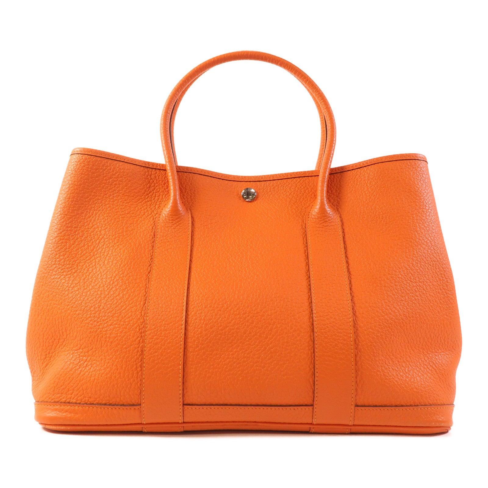 HERMES Negonda皮革Garden Party PM銀扣手挽袋Feu
