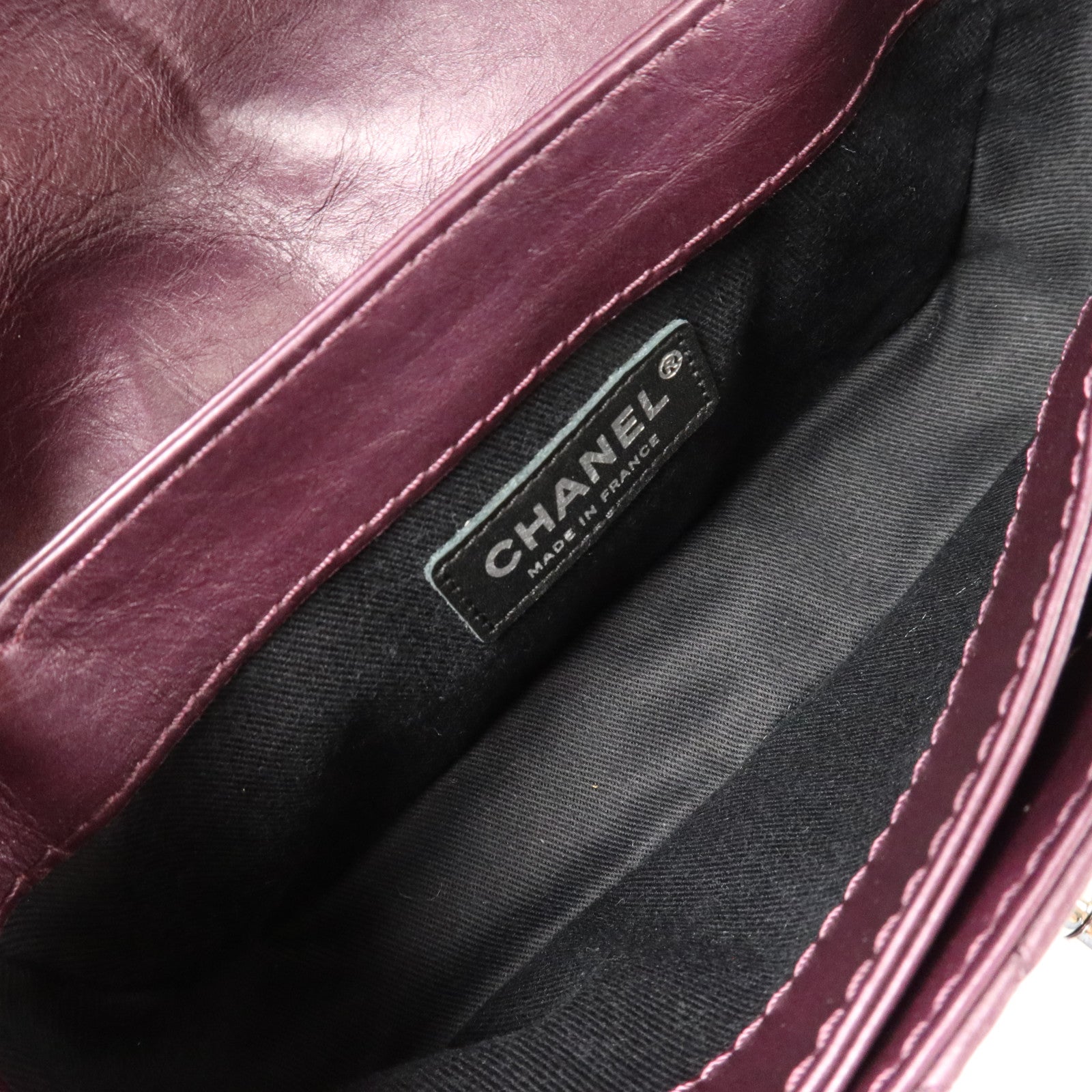 CHANEL 羊皮皮革Chain Shoulder銀扣鏈帶肩背袋