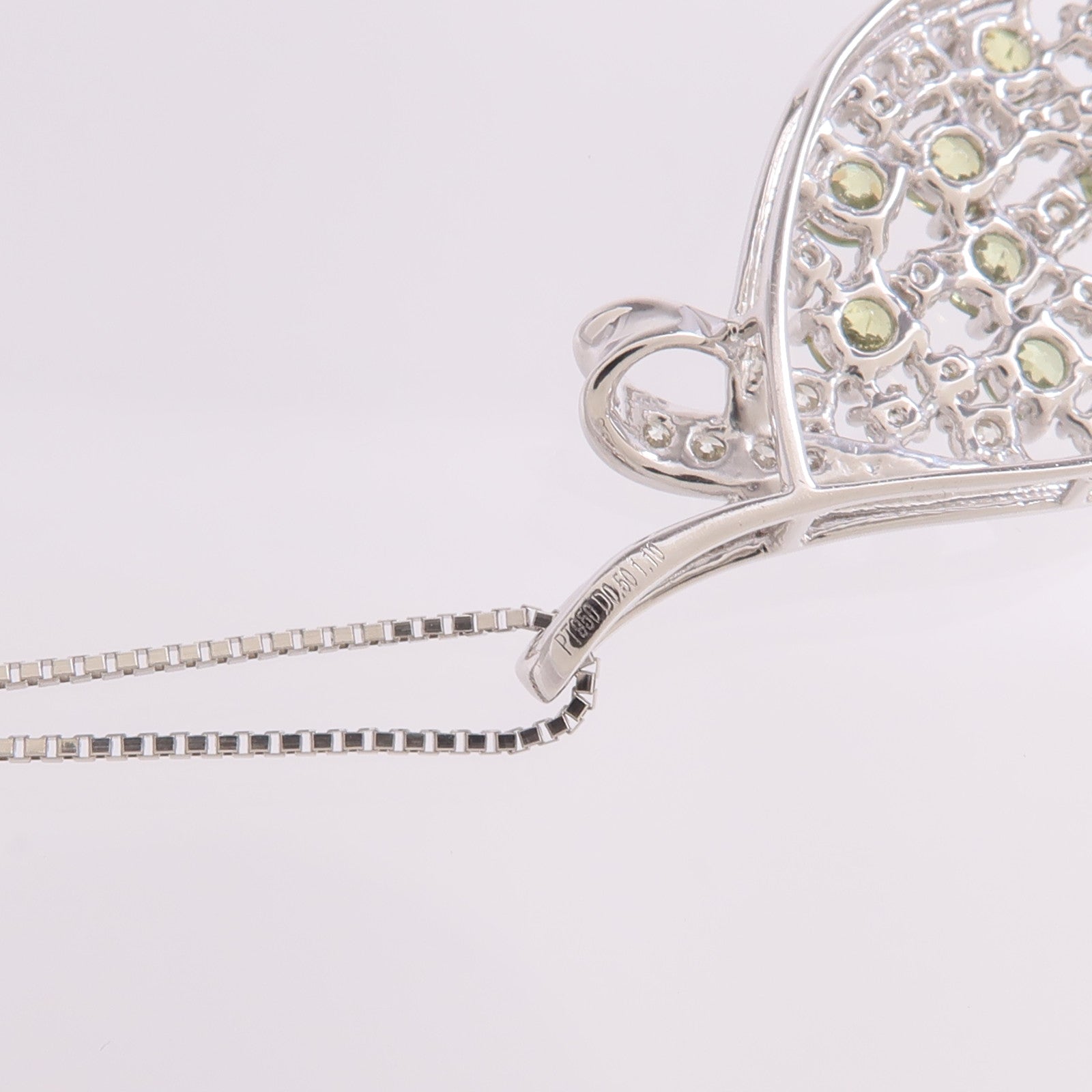 JEWELRY 【激減優惠】PT950/PT850鉑金Demantoid Garnet Diamond Necklace翠榴石/鑽石項鍊