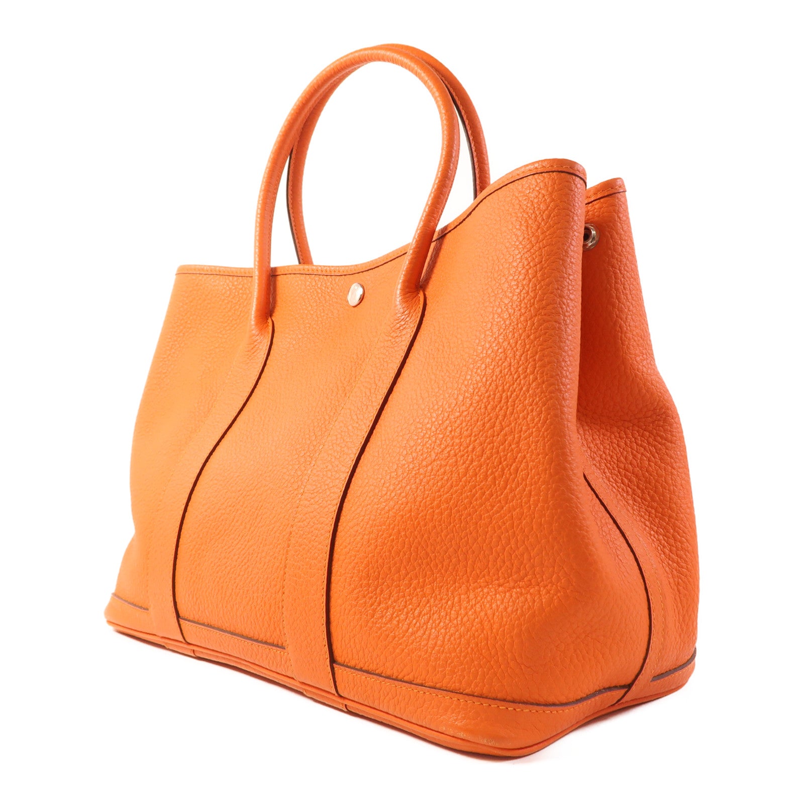 HERMES Negonda皮革Garden Party PM銀扣手挽袋Feu