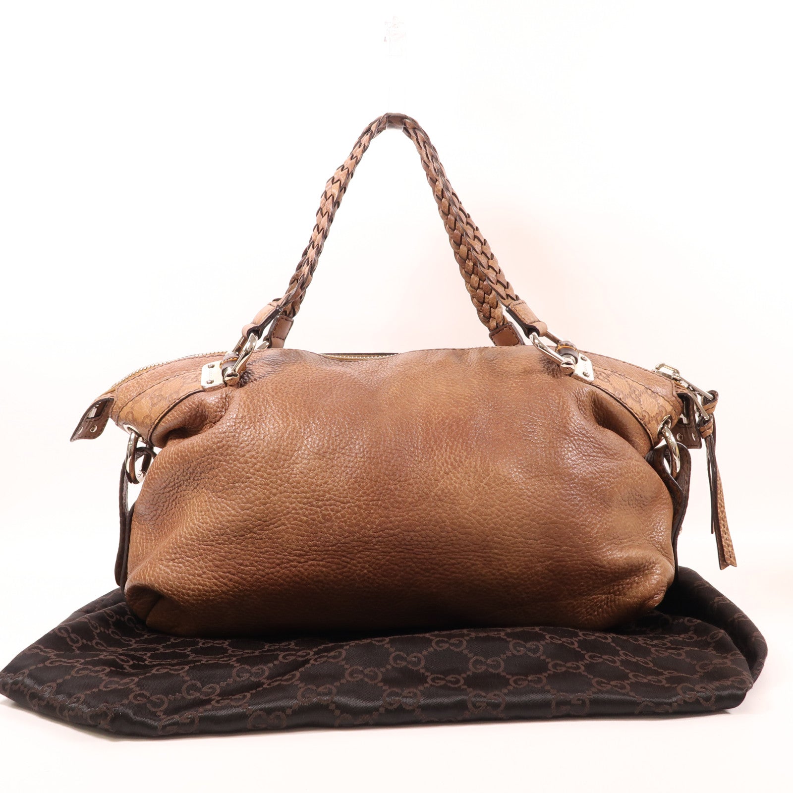 GUCCI 牛皮皮革Shoulder Bag銀扣肩背袋