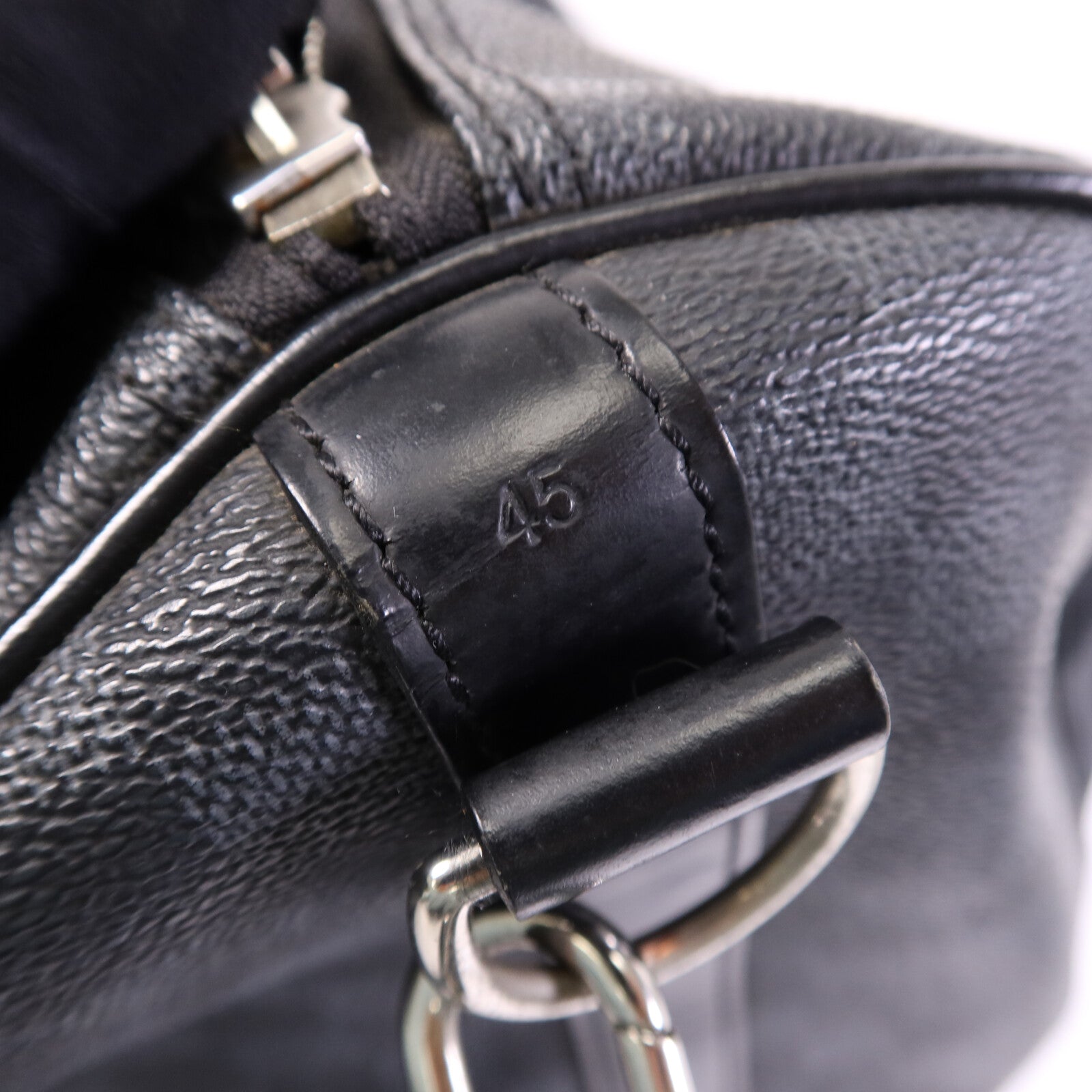 LOUIS VUITTON Damier Graphite Keepall 45 Bandouliere銀扣手挽肩背兩用袋