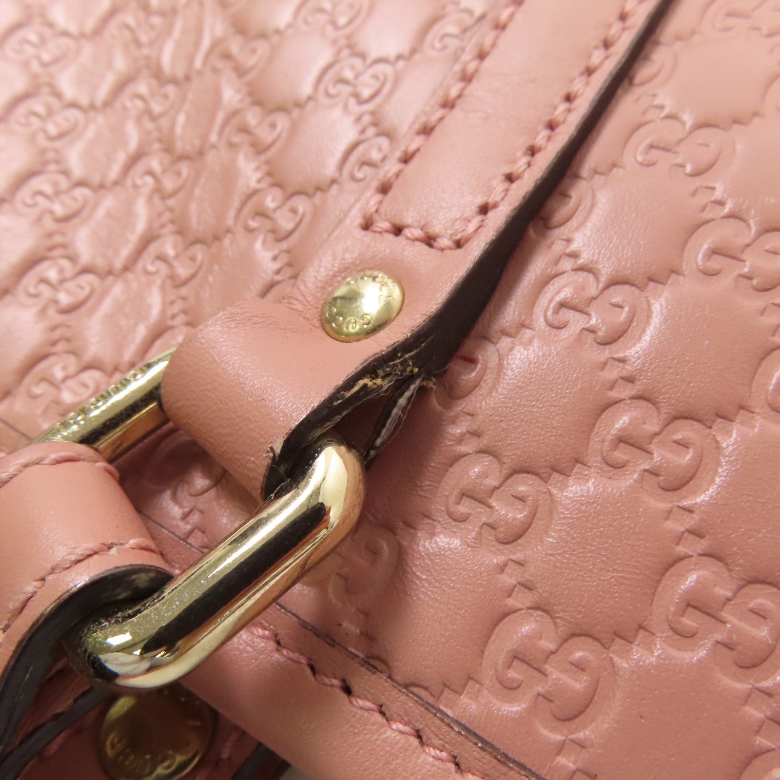 GUCCI 皮革Micro Guccissima Tote Bag金扣手挽袋