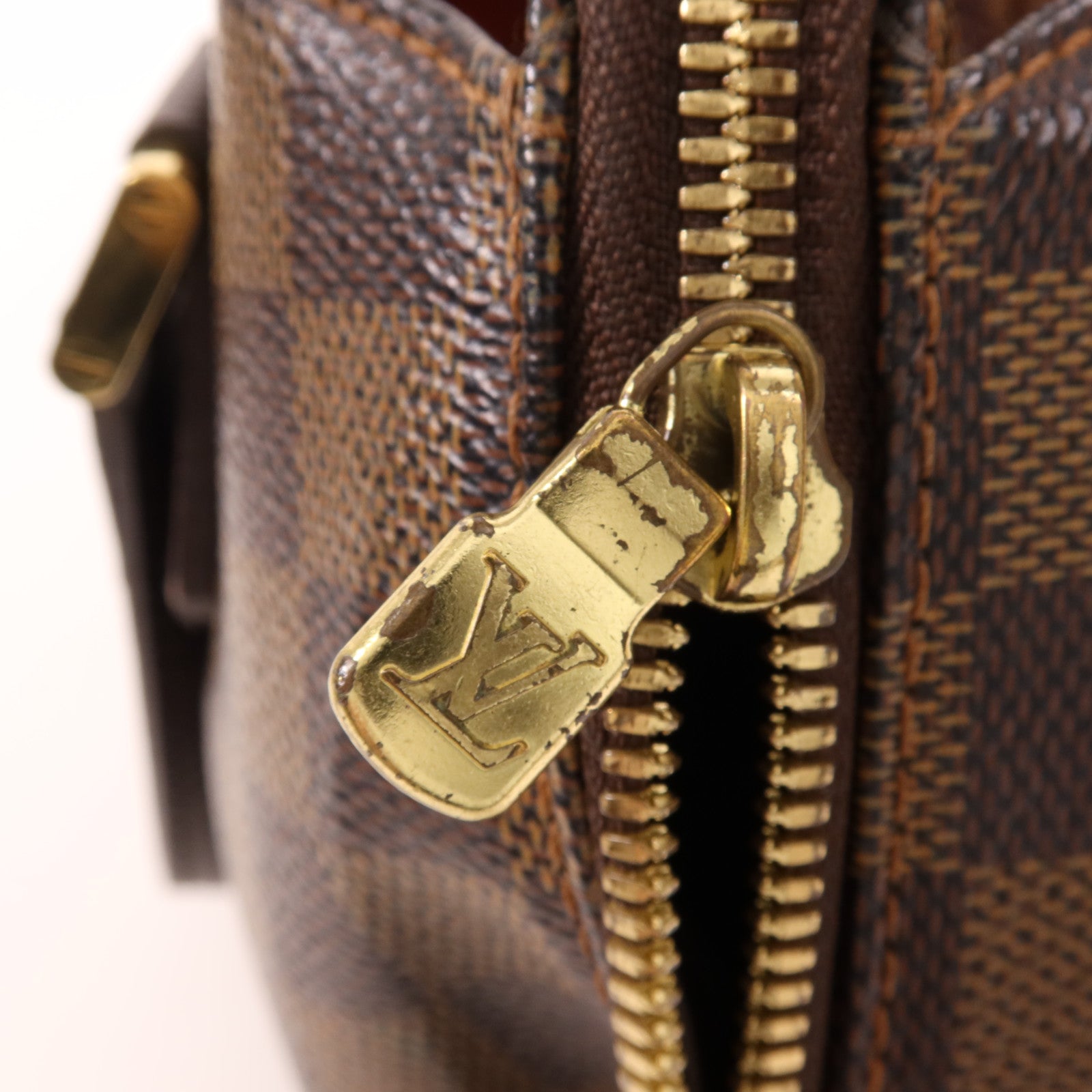 LOUIS VUITTON Damier Belem PM金扣手挽袋