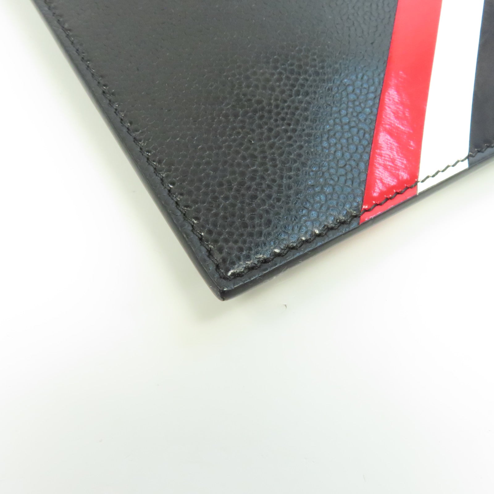 THOM BROWNE 牛皮皮革Thom Browne Clutch金扣手拿包黑色