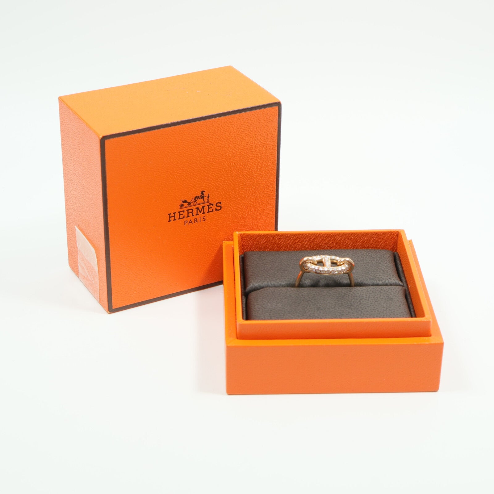 HERMES 18K玫瑰金Farandole Ring鑽石戒指