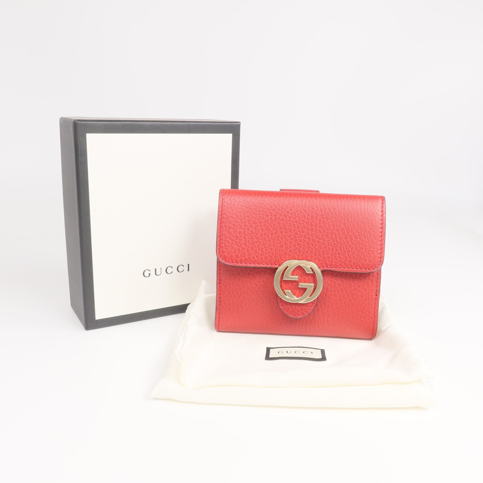 GUCCI 【激減優惠】牛皮皮革Wallet金扣錢包