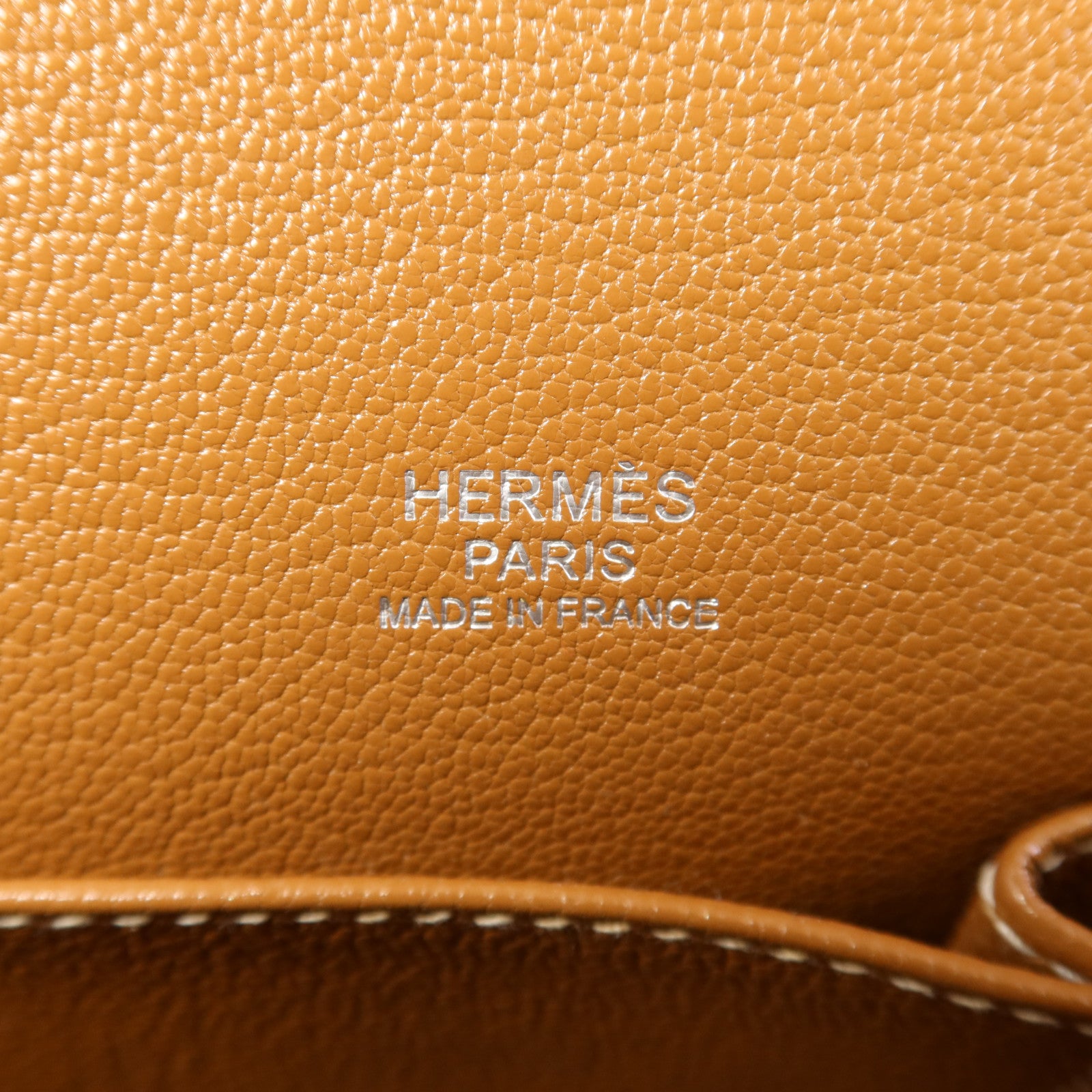 HERMES Clemence皮革Jypsiere 28銀扣肩背袋Gold