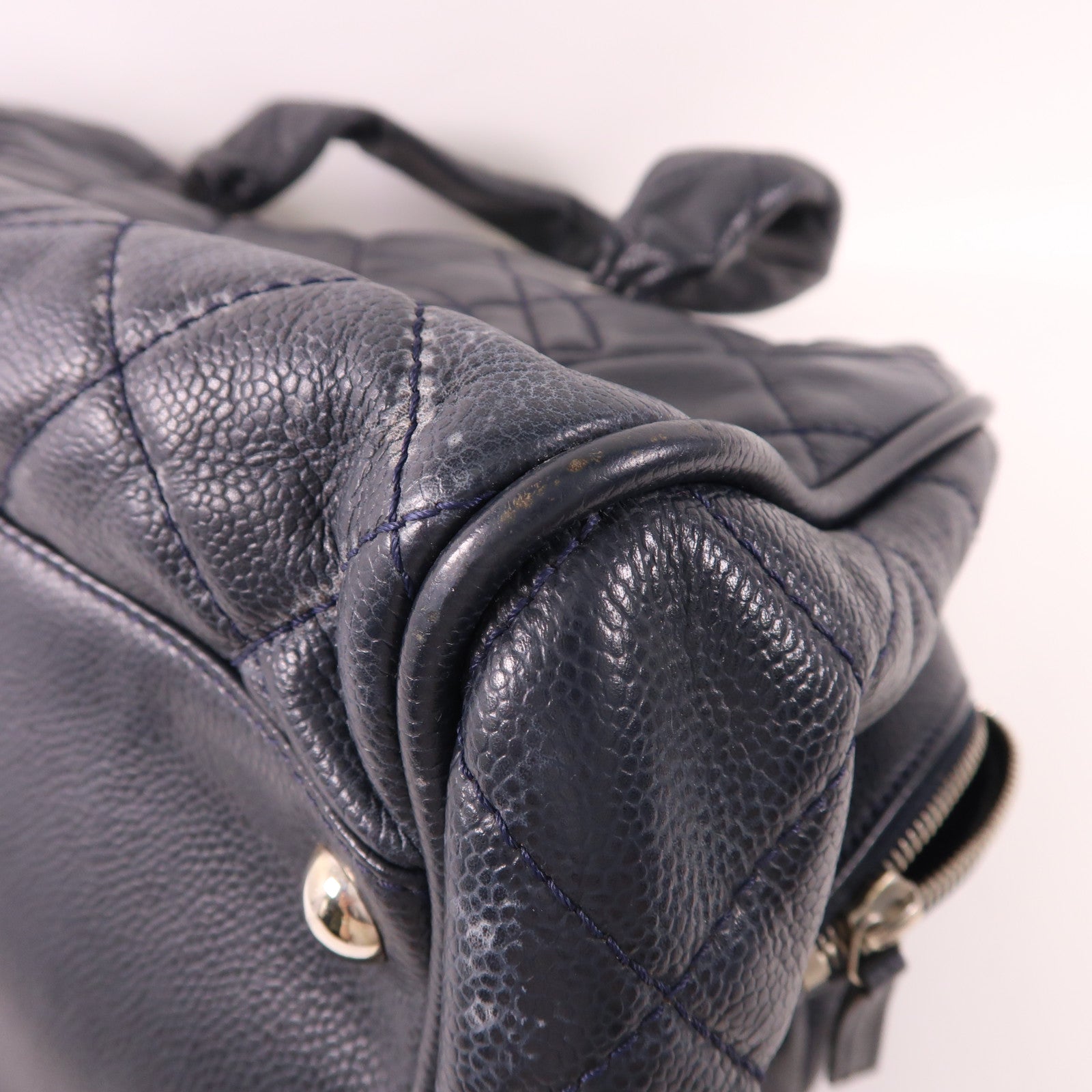 CHANEL 牛皮皮革Handbag銀扣手挽袋