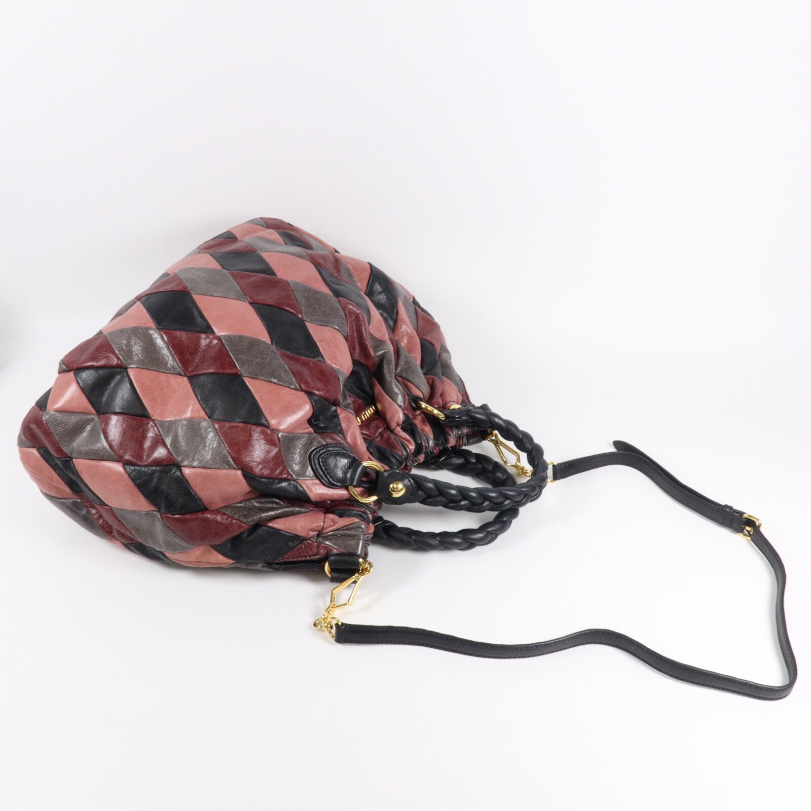 Miu Miu 牛皮皮革2 Way Shoulder手挽肩背兩用袋