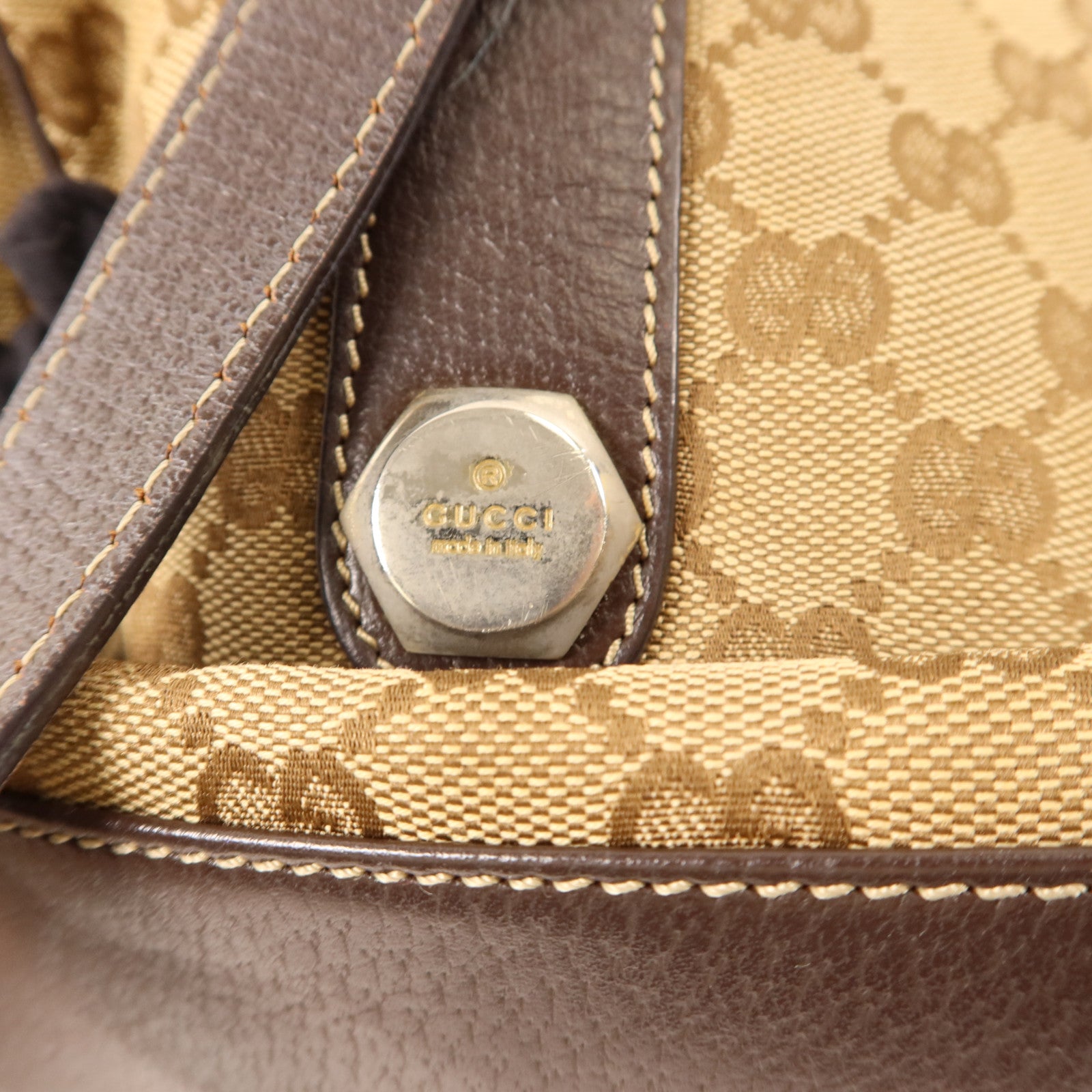 GUCCI 【激減優惠】帆布Charmy Boston Bag金扣肩背袋