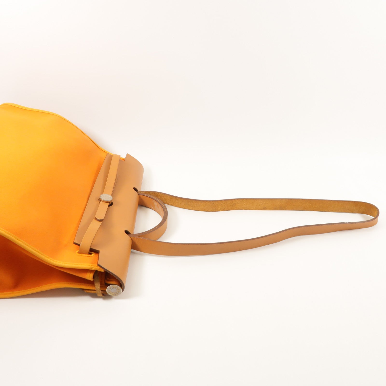 HERMES 帆布Herbag GM銀扣手挽肩背兩用袋